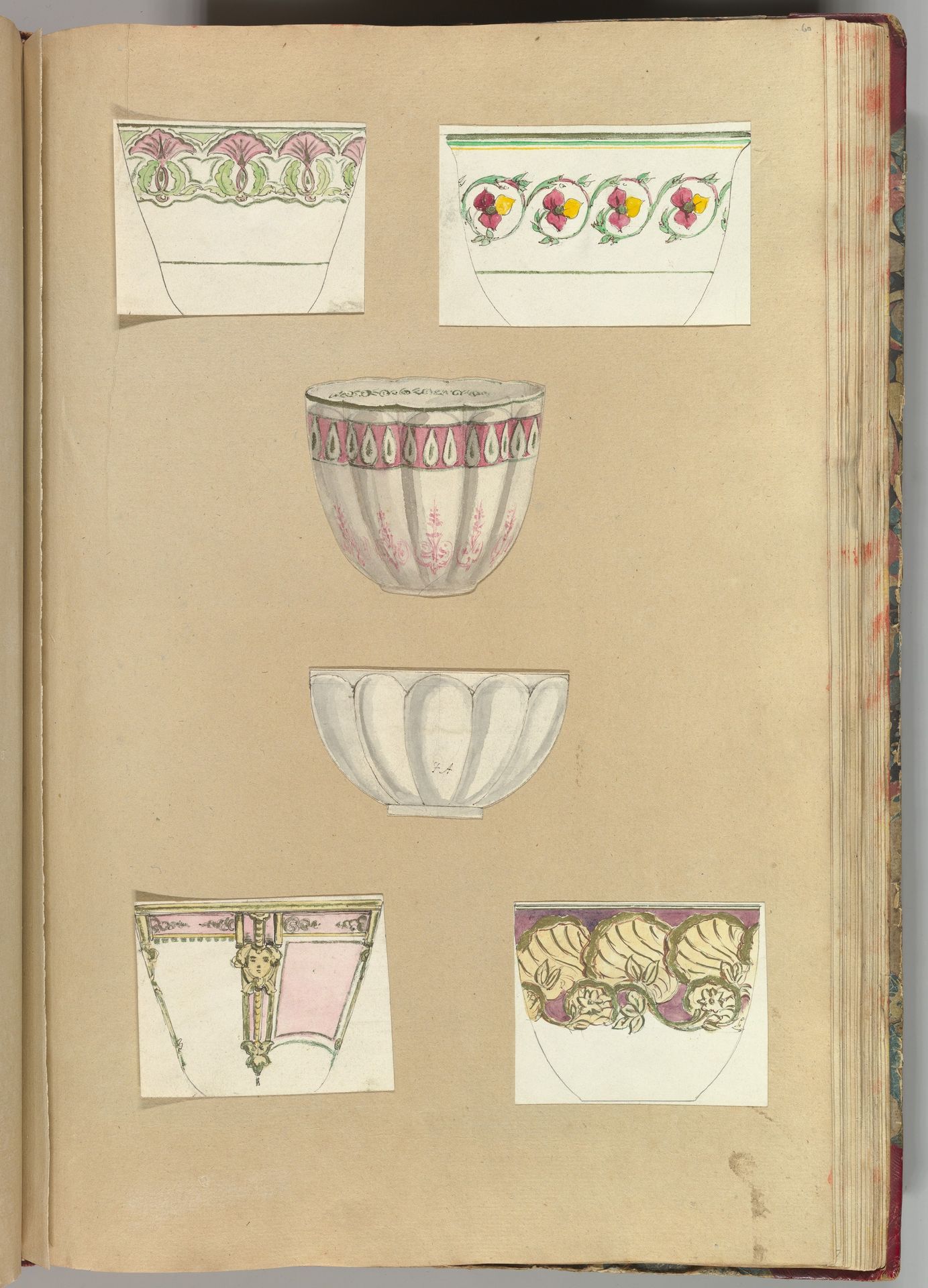 Six Designs for Decorated Cups by Alfred Henry Forrester