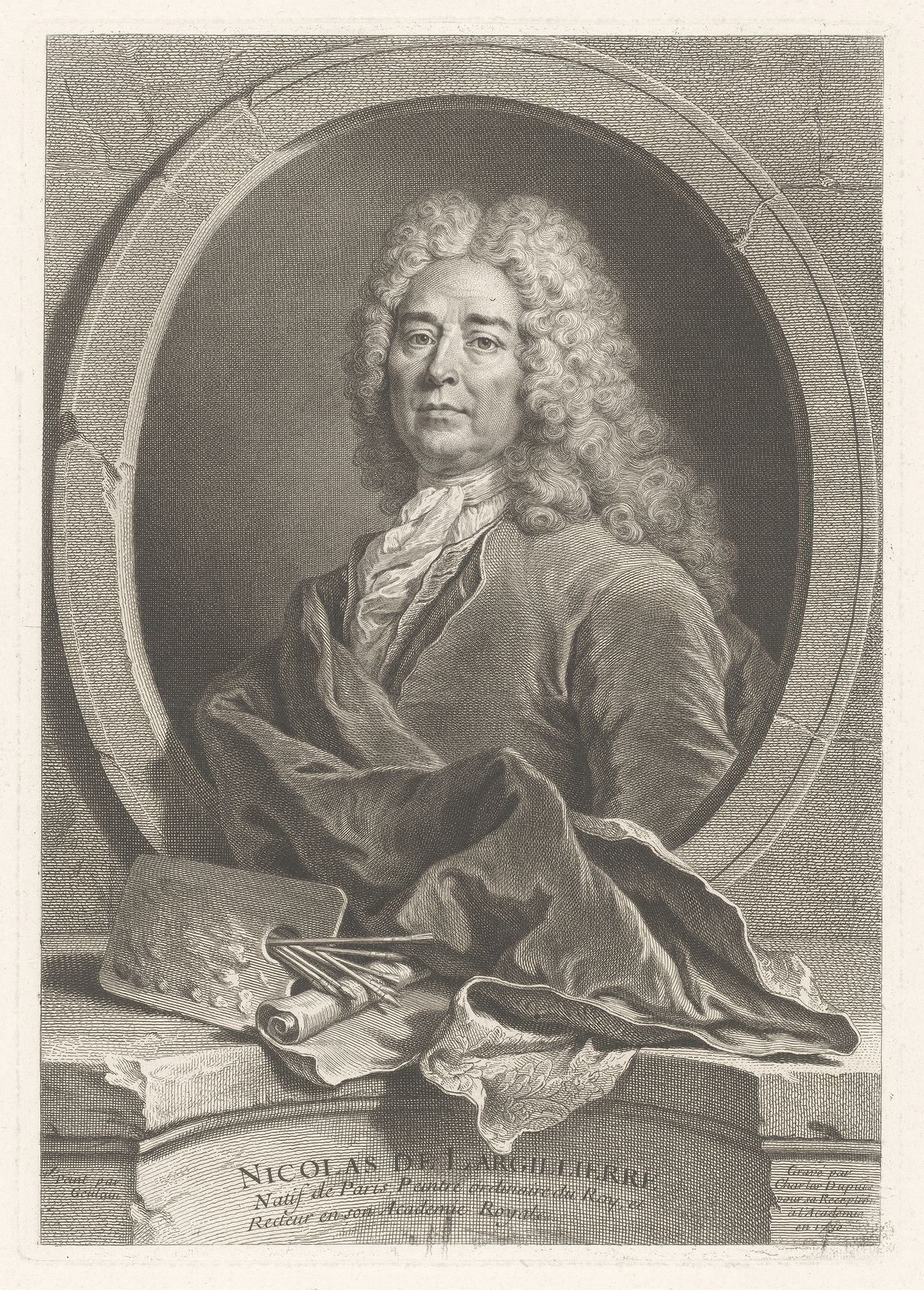 Portret van Nicolas de Largillière by Charles Dupuis