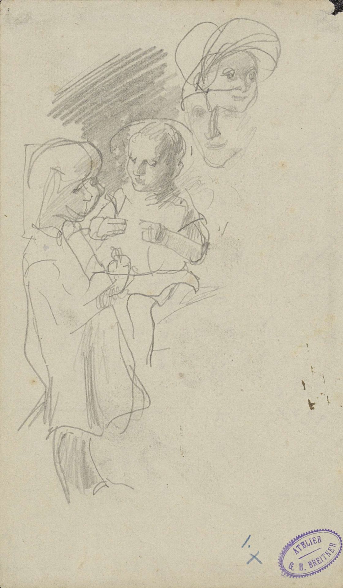 Kinderen en een vrouwenhoofd by George Hendrik Breitner