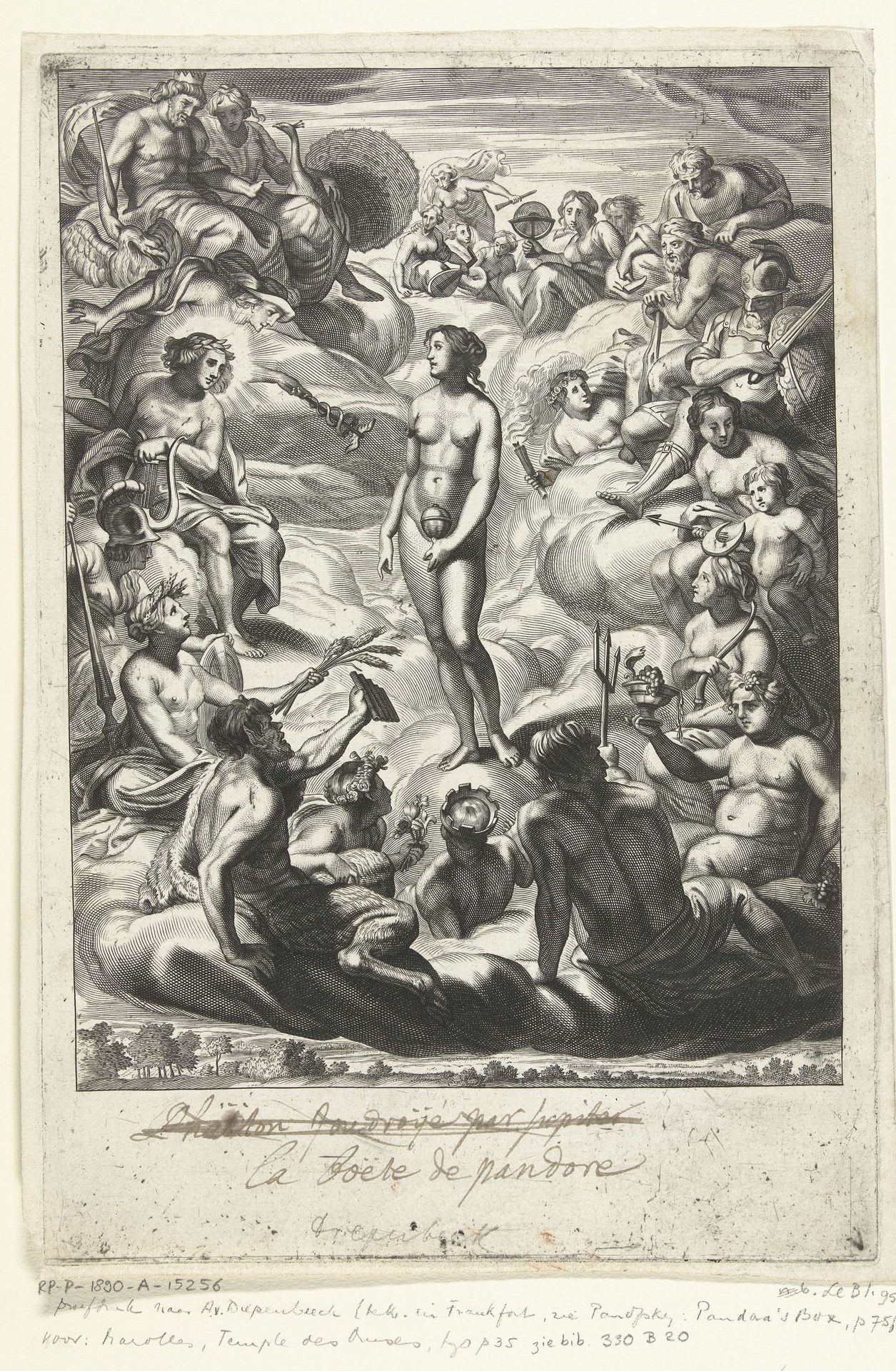 Schepping van Pandora by Cornelis Bloemaert