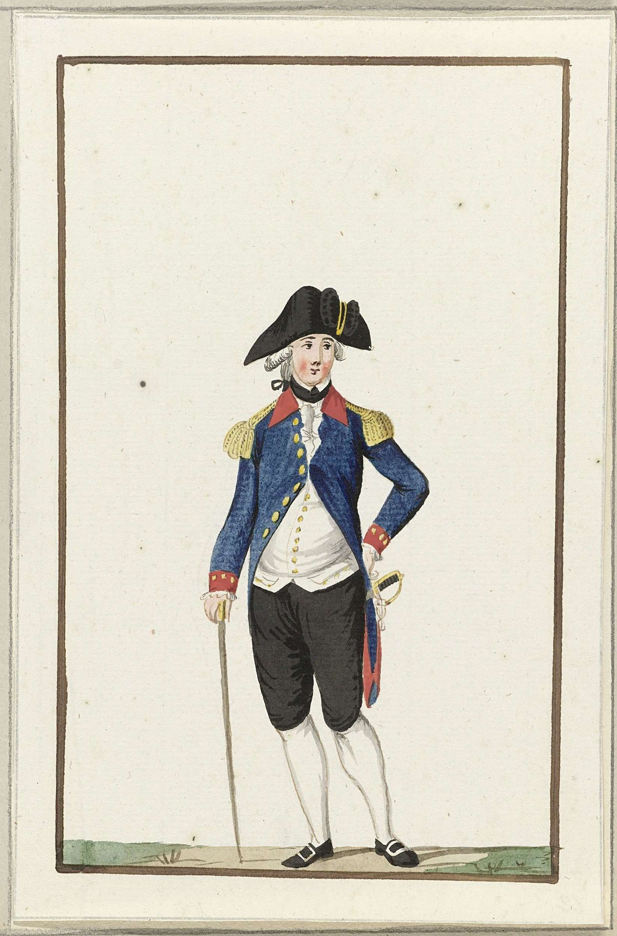 Montering van een exercitiegenootschap te Leiden, ca. 1787 by Anonymous