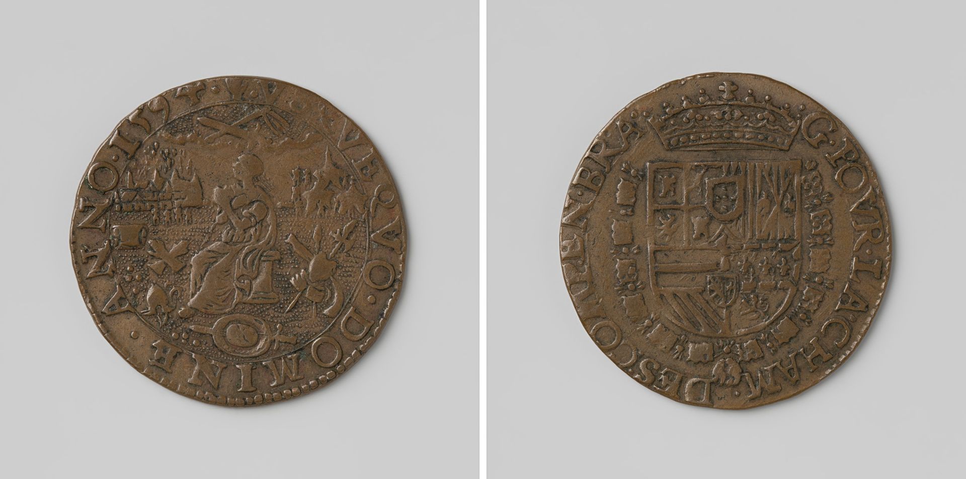 Muiterij van Spaanse en Italiaanse troepen in Brabant, rekenpenning van de rekenkamer van Brabant by Anonymous