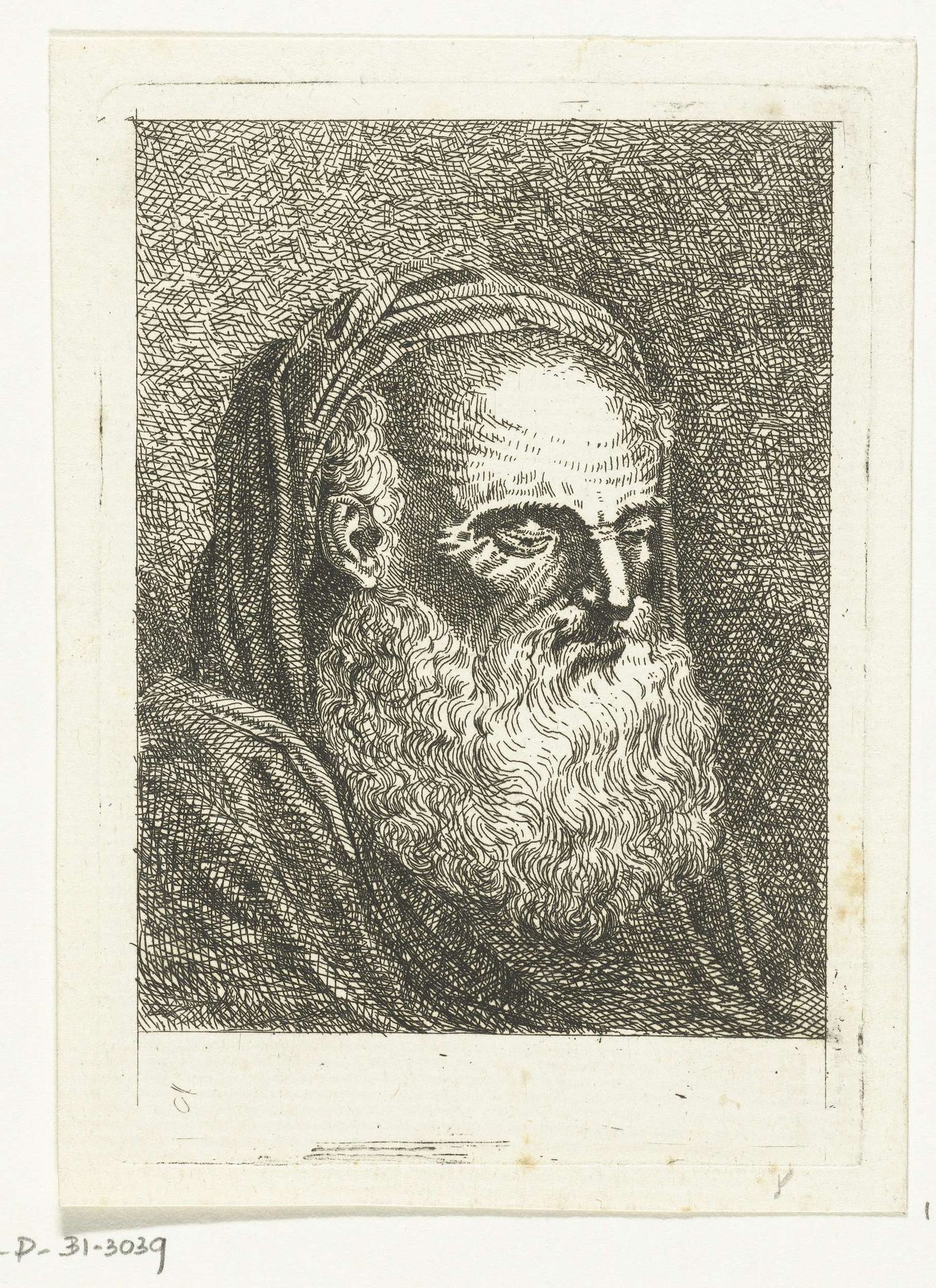 Borstbeeld van een oude man met witte baard by Anthonie van den Bos