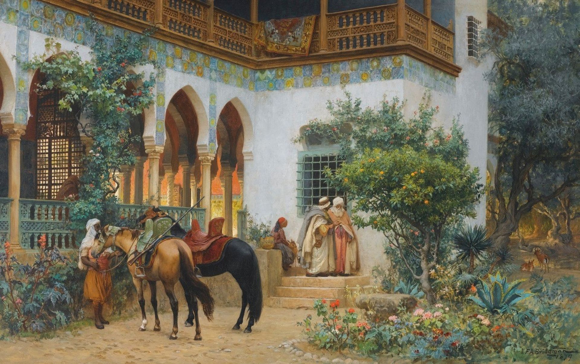 A North African Courtyard by Frederick Arthur Bridgman