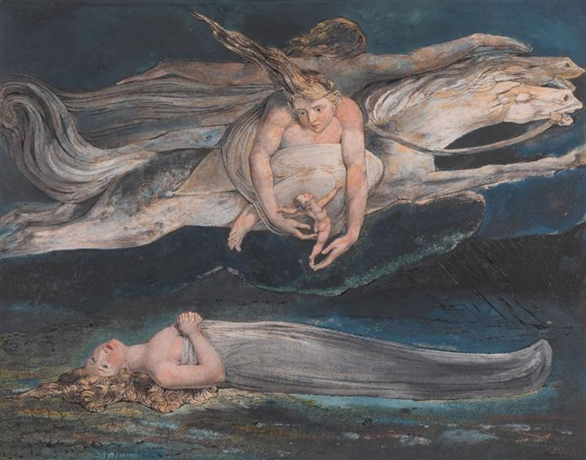 Illustration to Dante's Divine Comedy (Pity) by William Blake