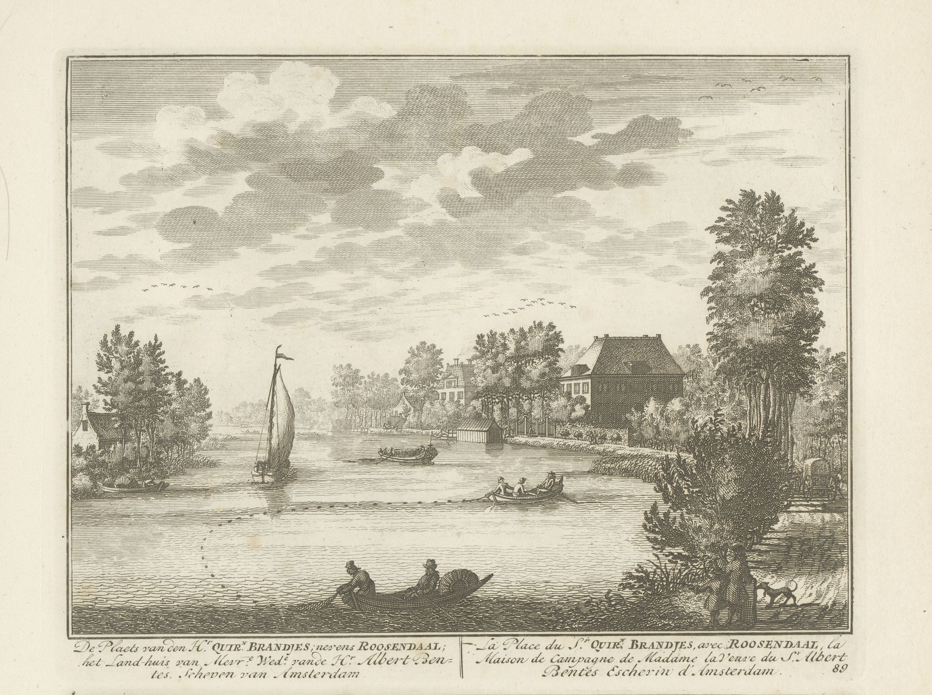 Gezicht op de buitenplaats Roosendaal aan de Vecht by Daniël Stopendaal