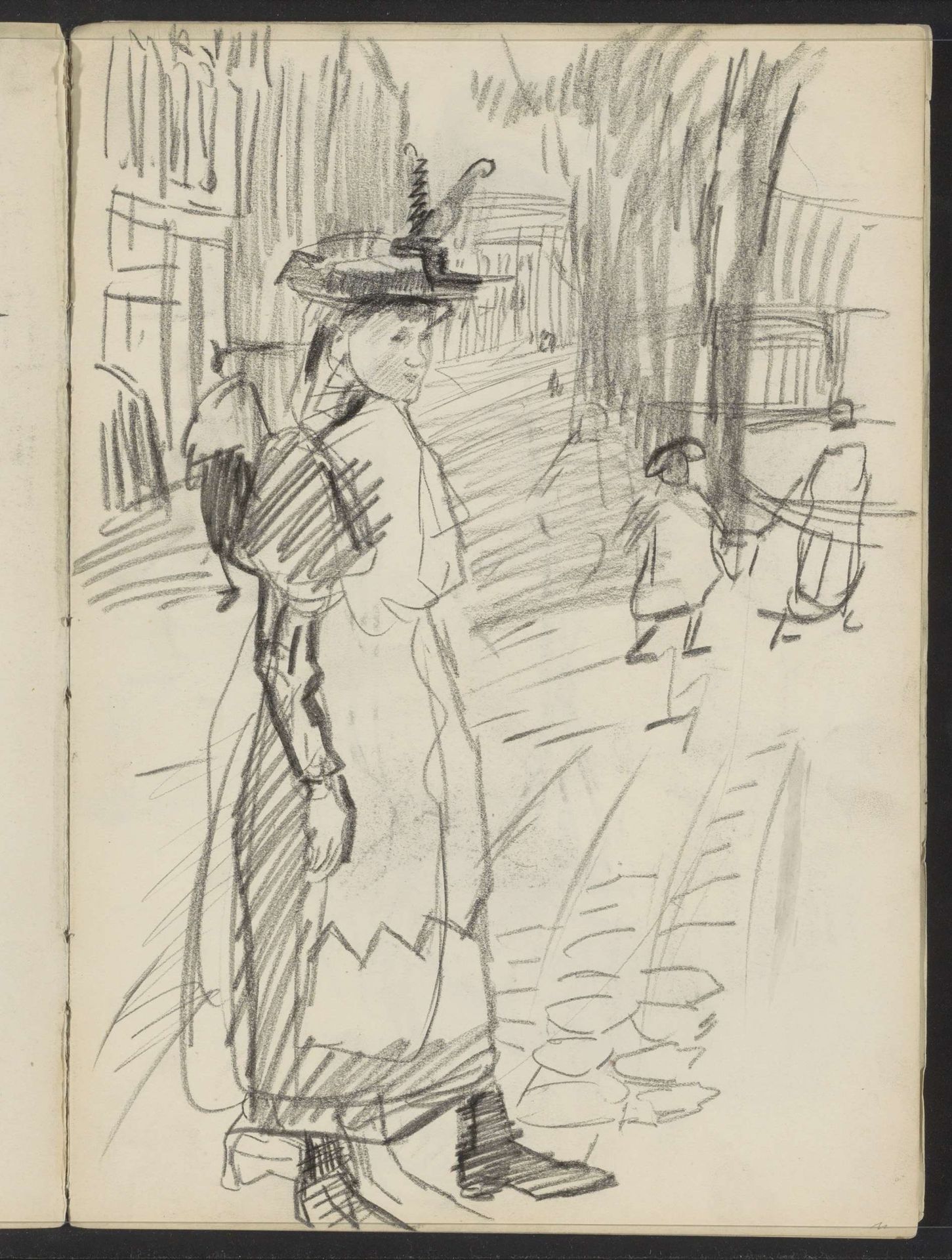 Dienstmeid aan een Amsterdamse gracht by Isaac Israels