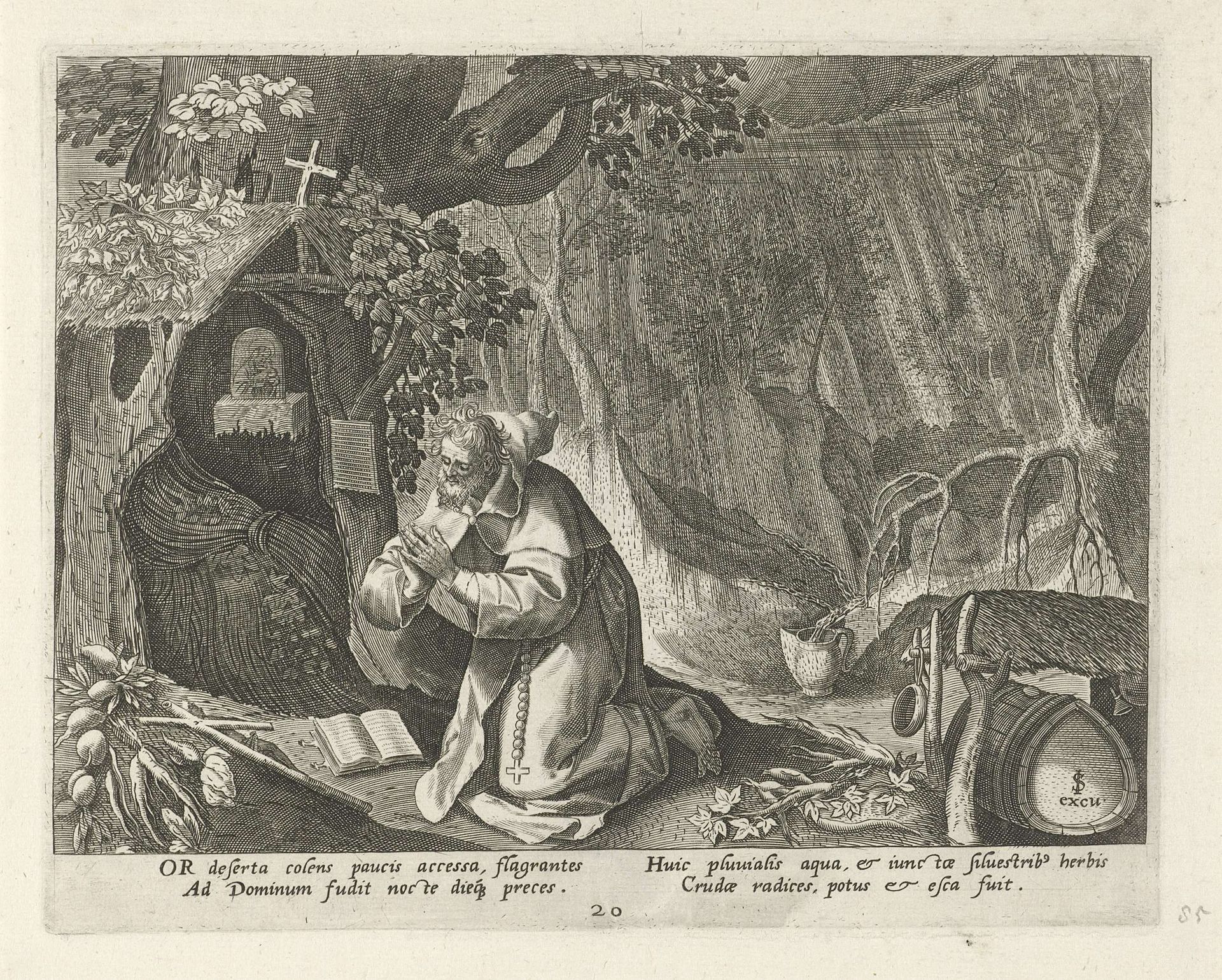 Or de kluizenaar by Johann Sadeler I