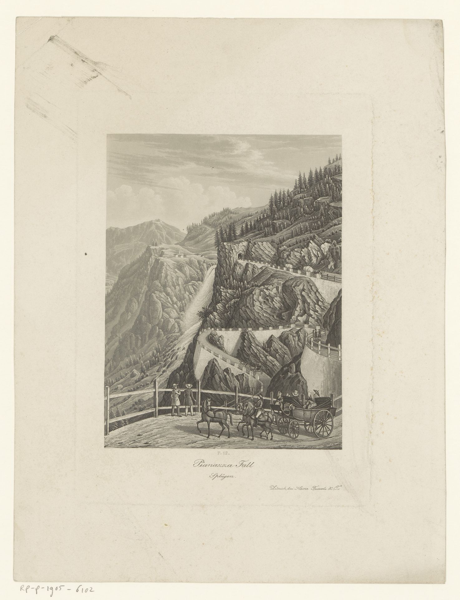 Geazicht op de Pianazzo waterval by Heinrich Siegfried