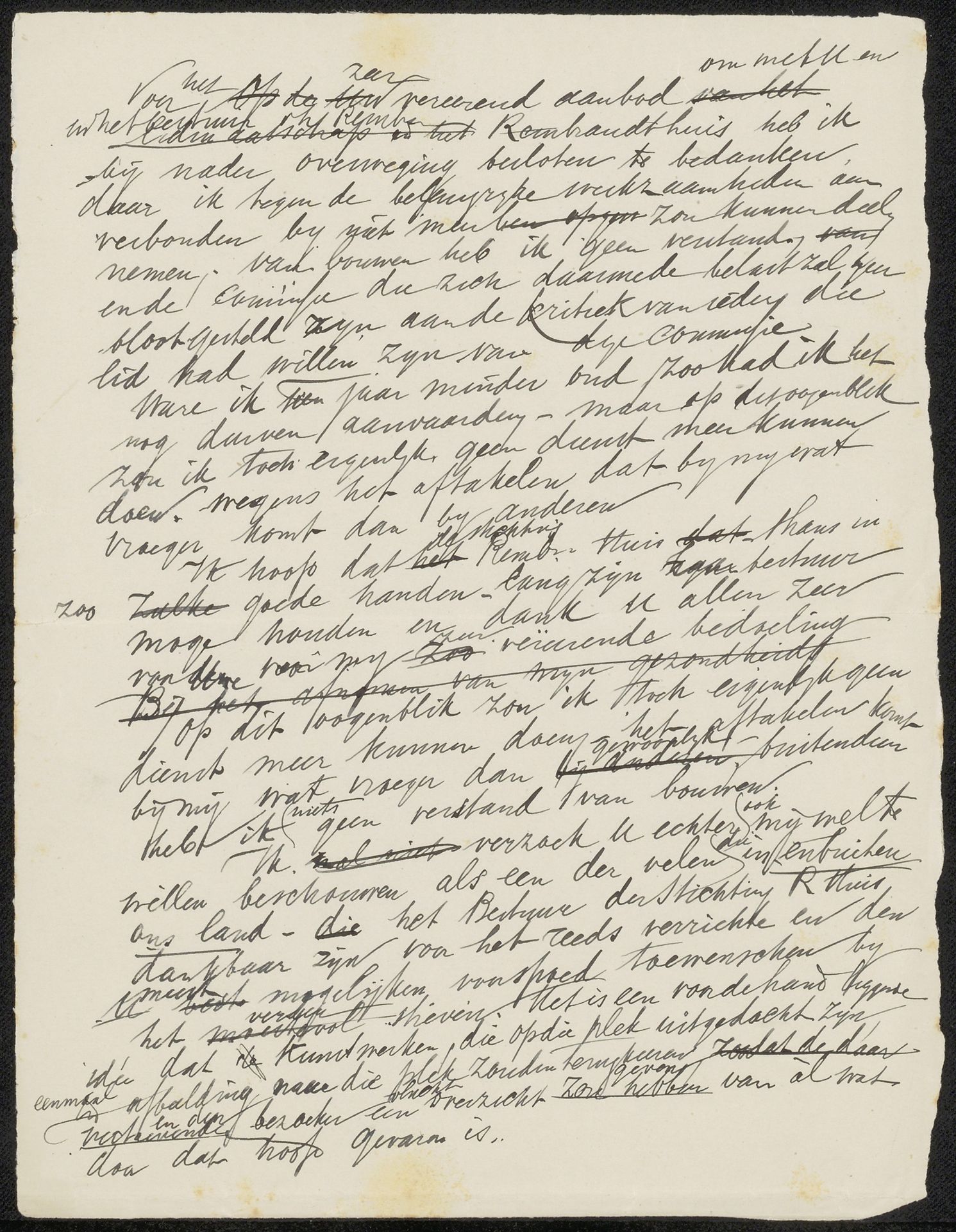 Conceptbrief aan anoniem by August Allebé