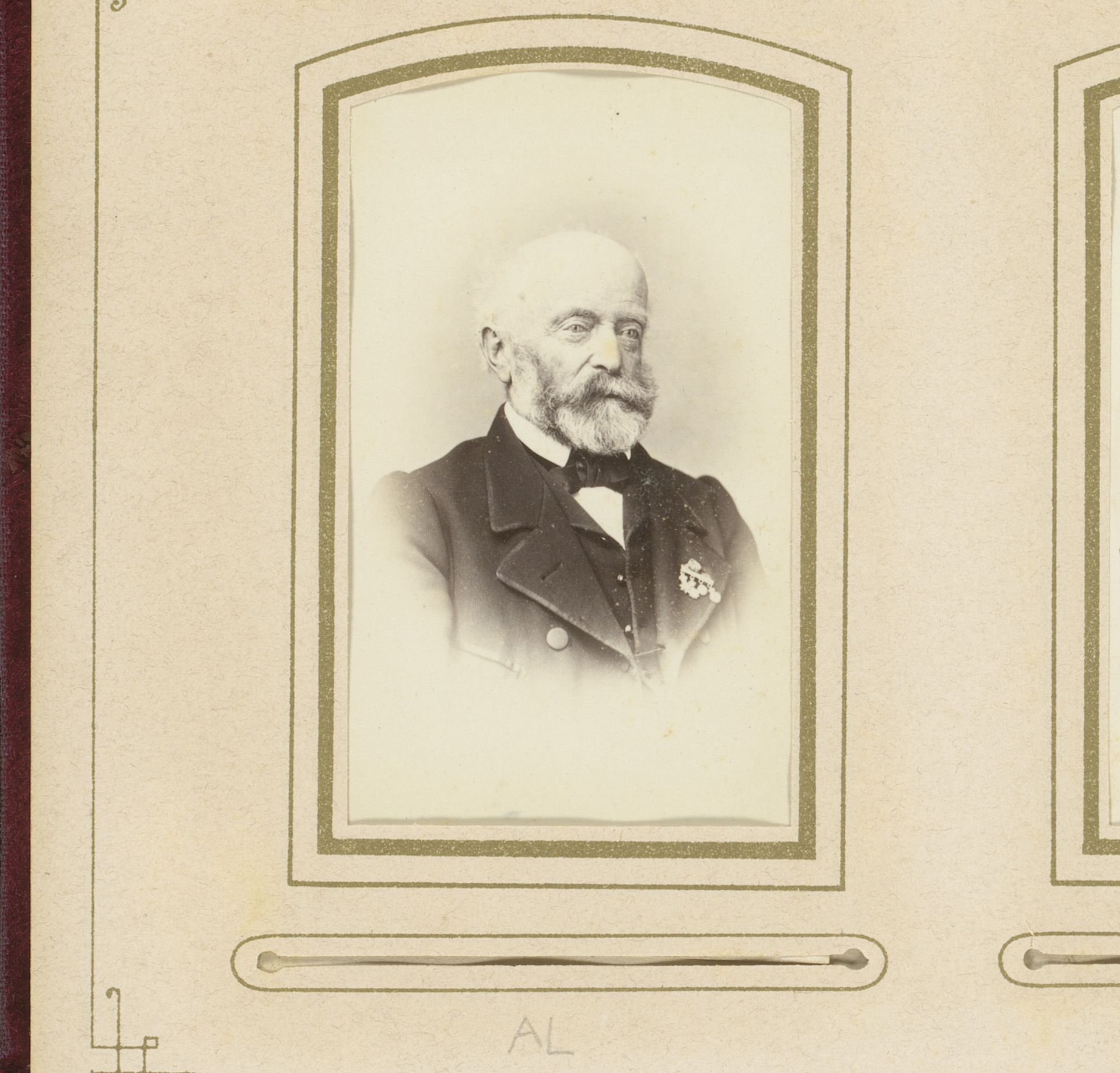 Portret van een oude man met snor en baard by M. Vollenweider