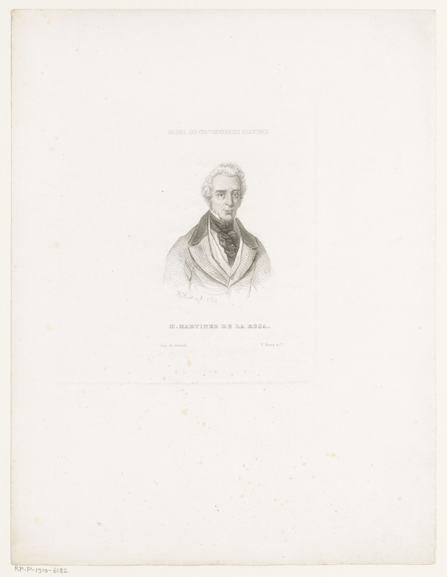 Portret van Francisco Martínez de la Rosa by Adolphe Torlet