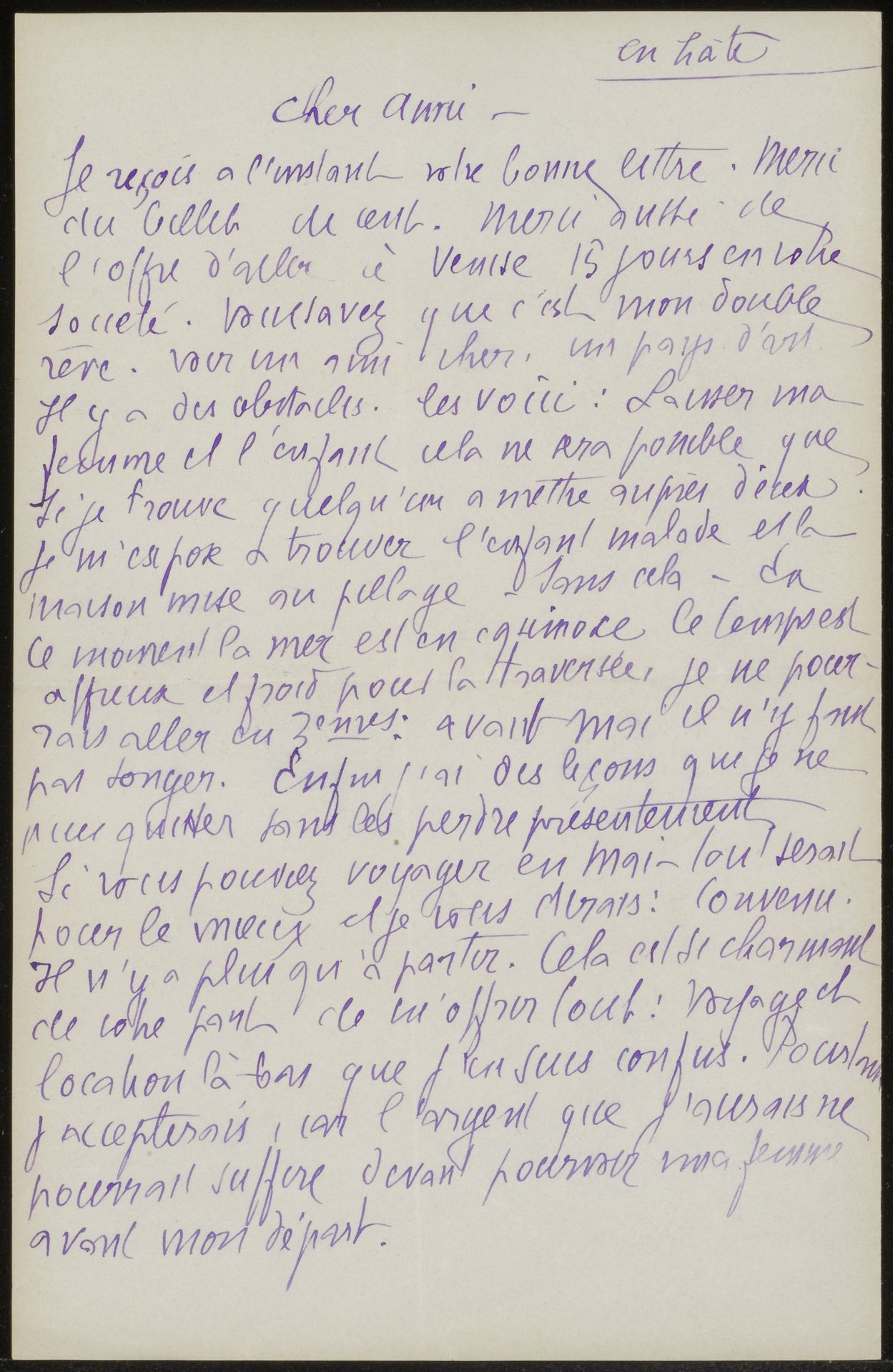 Brief aan Andries Bonger by Emile Bernard