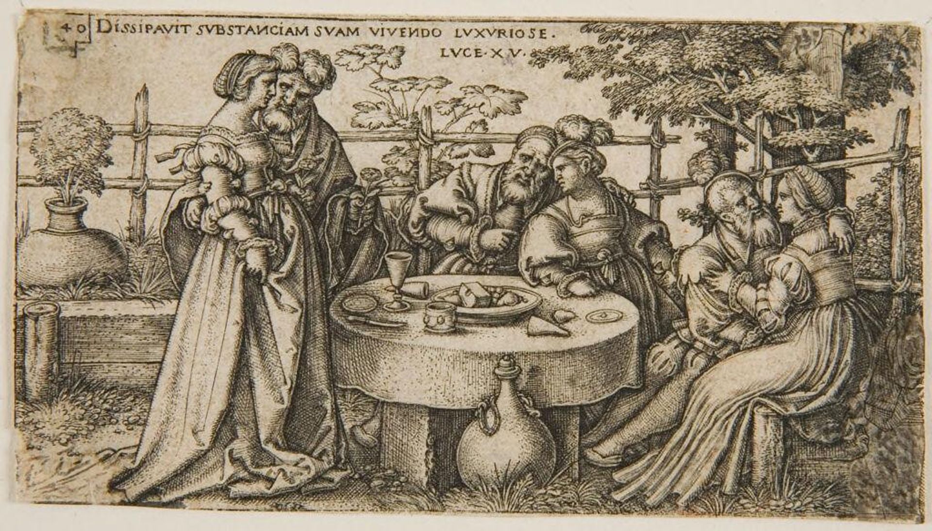 Prodigal Son Wasting his Fortune by Sebald Beham