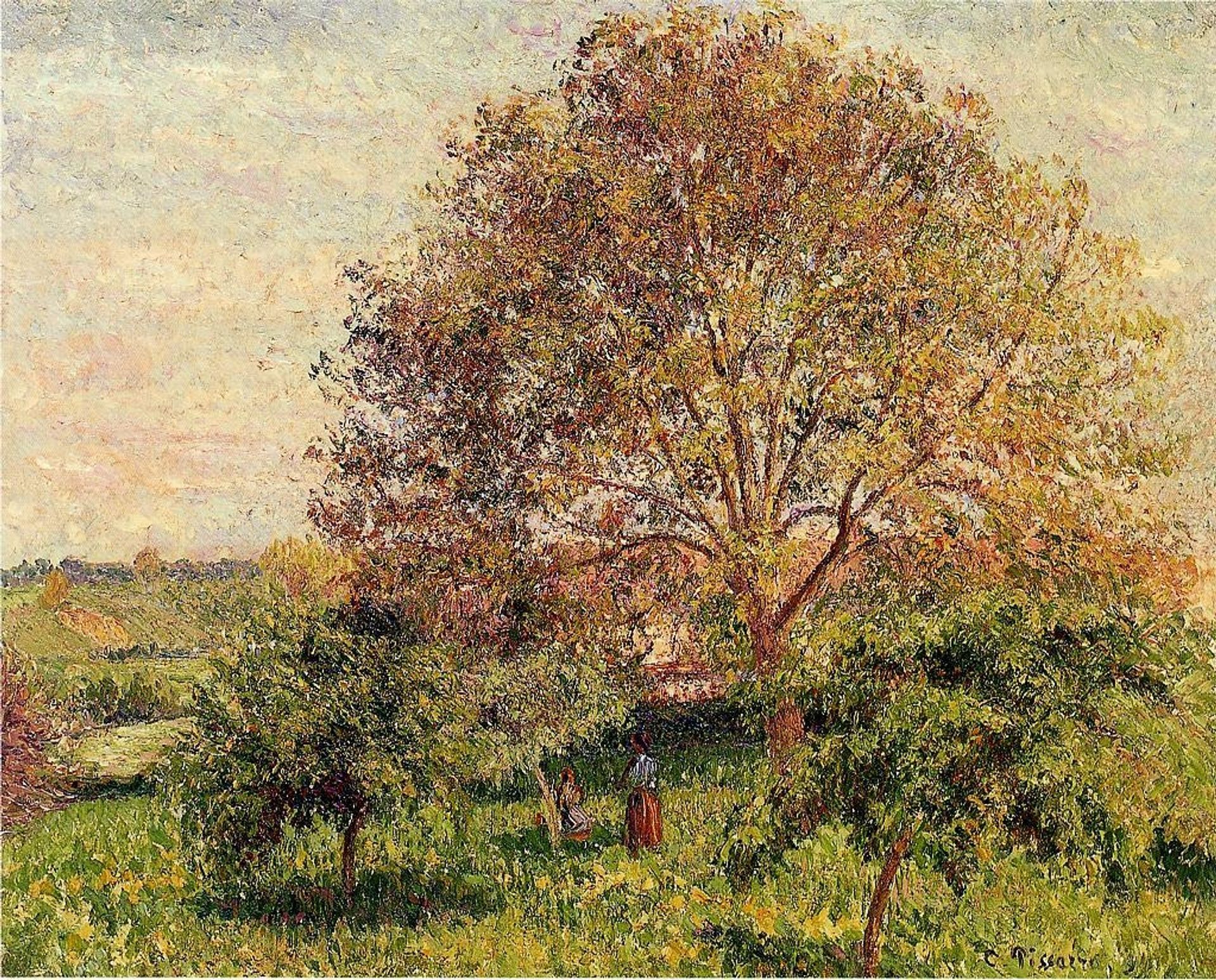 Walnut Tree in Spring by Camille Pissarro