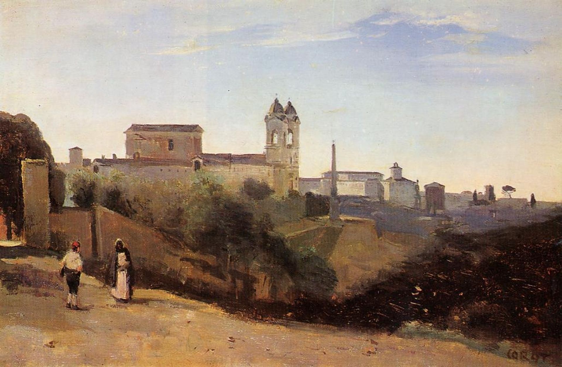 Rome, the Trinita dei Monti View from the Gardens of the Academie de France by Camille Corot