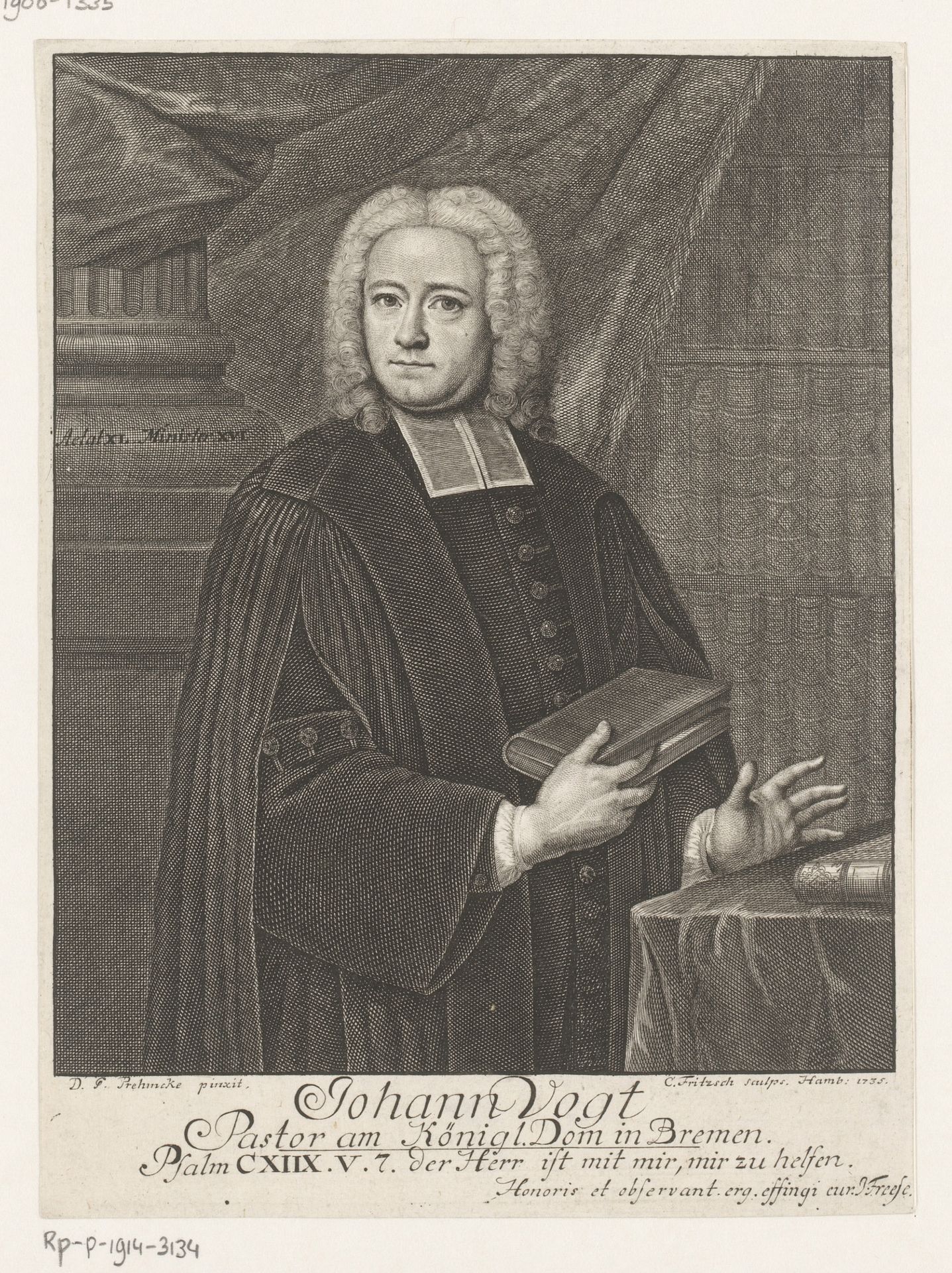 Portret van Johann Vogt op 40-jarige leeftijd by Christian Fritzsch