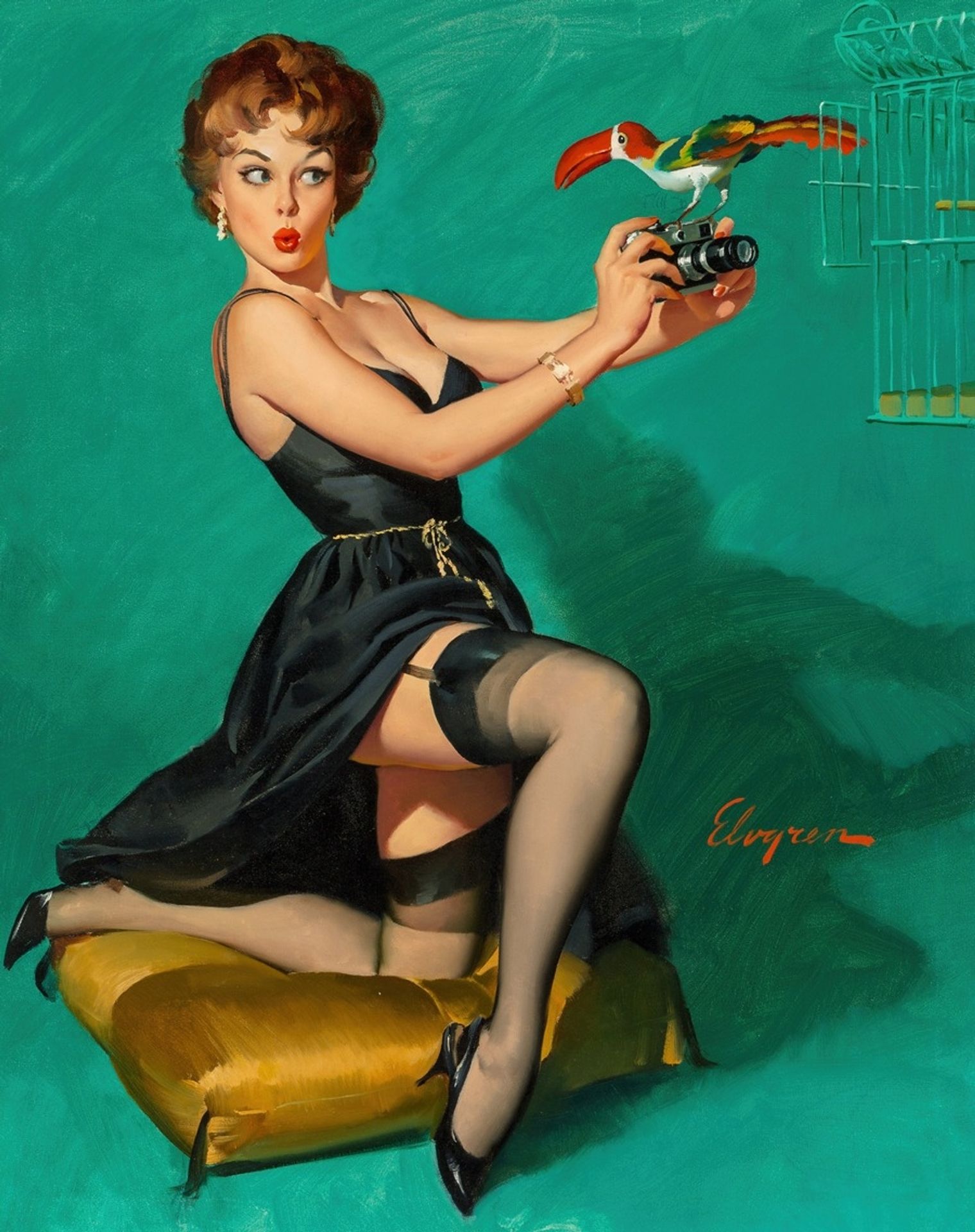 Ruffled Feathers by Gil Elvgren