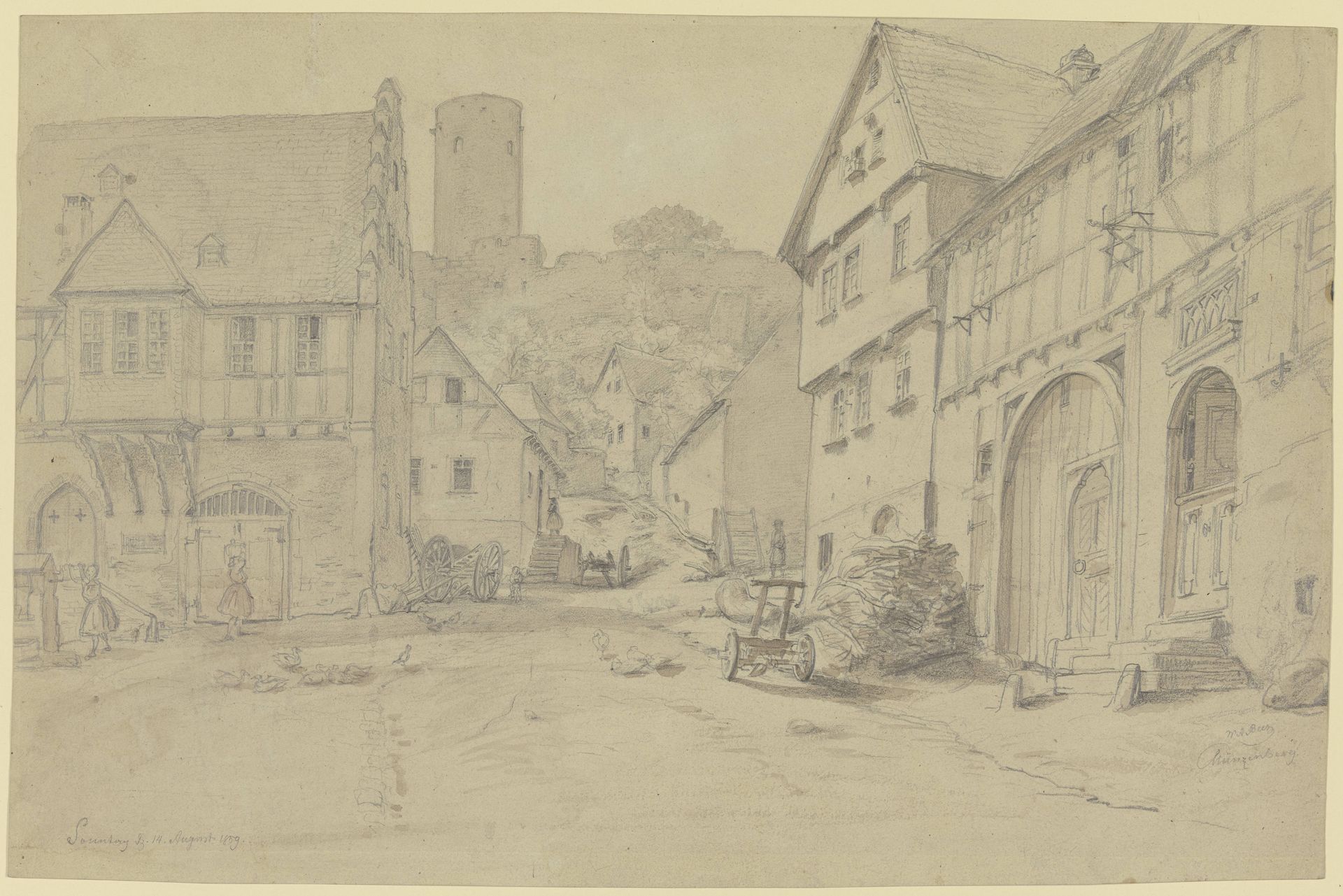 Street in Münzenberg by Wilhelm Amandus Beer