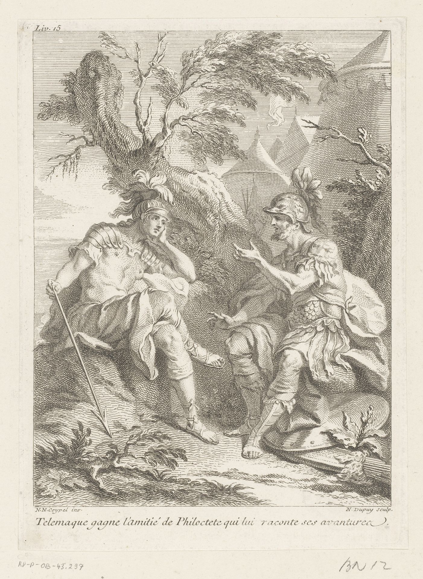 Philoctetis vertelt Telemachus over zijn avonturen by Nicolas Gabriel Dupuis