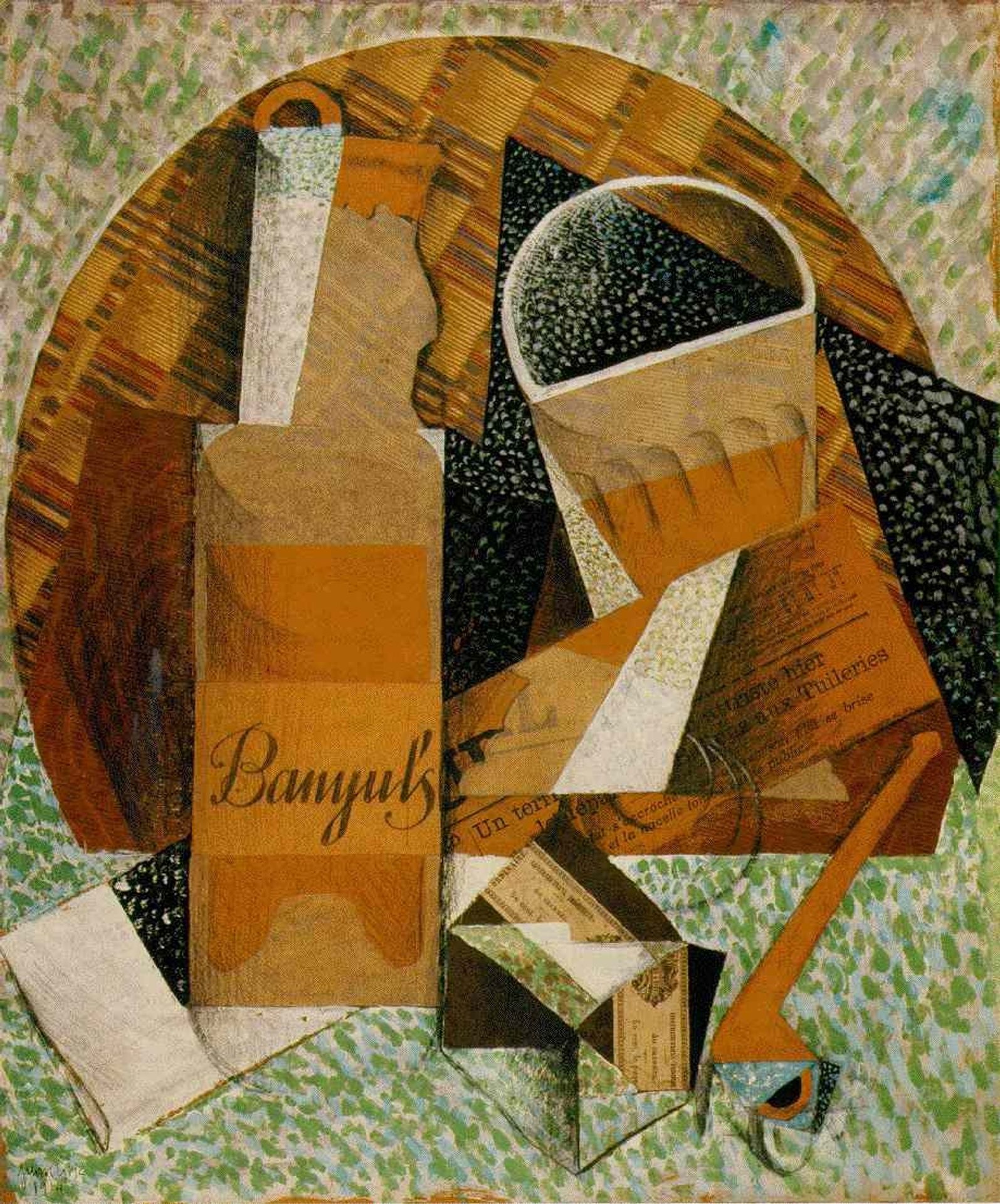 The Bottle of Banyuls by Juan Gris