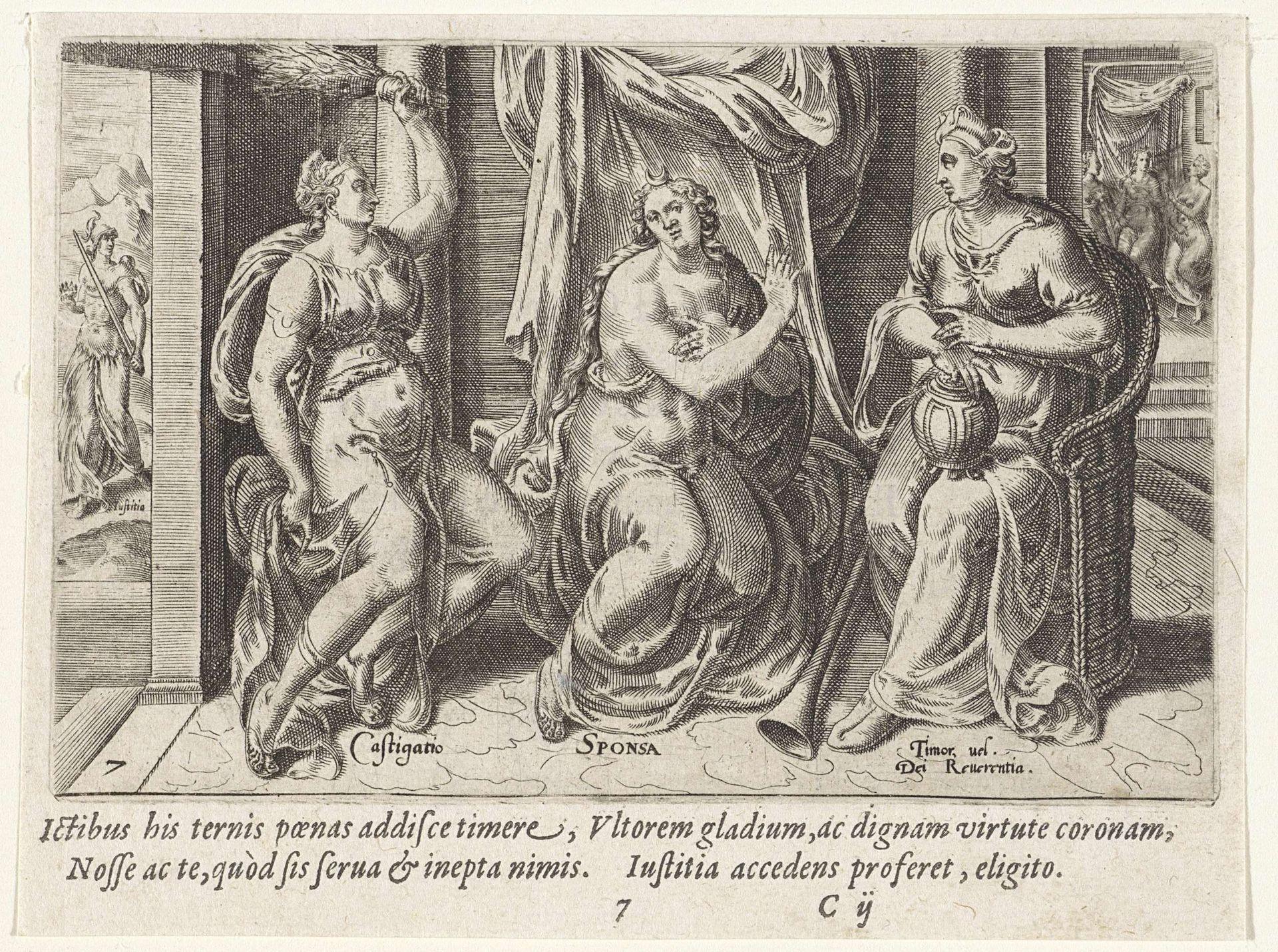 Kastijding onderricht de toorn van God by Wierix