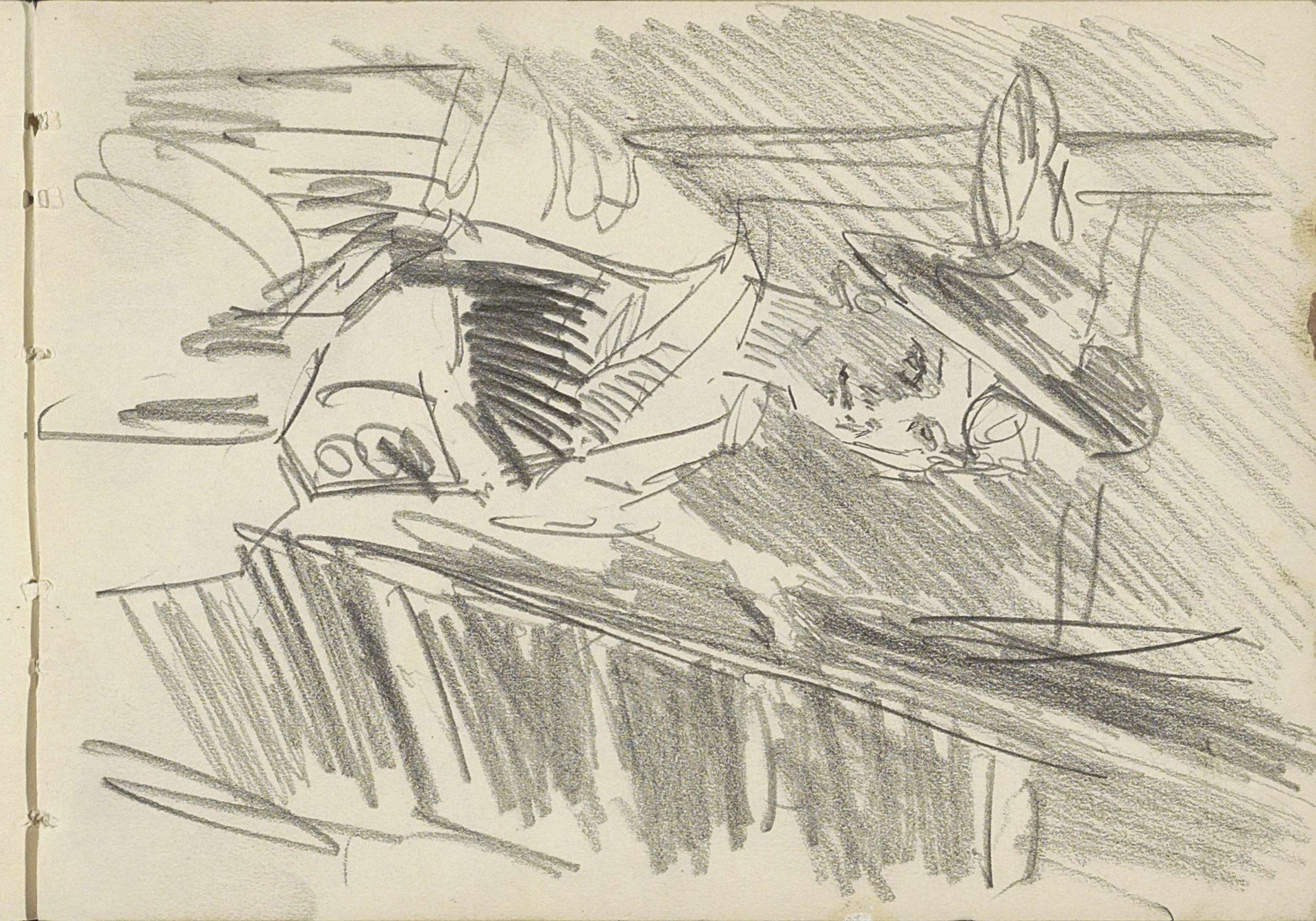 Jonge vrouw met hoed, mogelijk een variétéartiest by Isaac Israels
