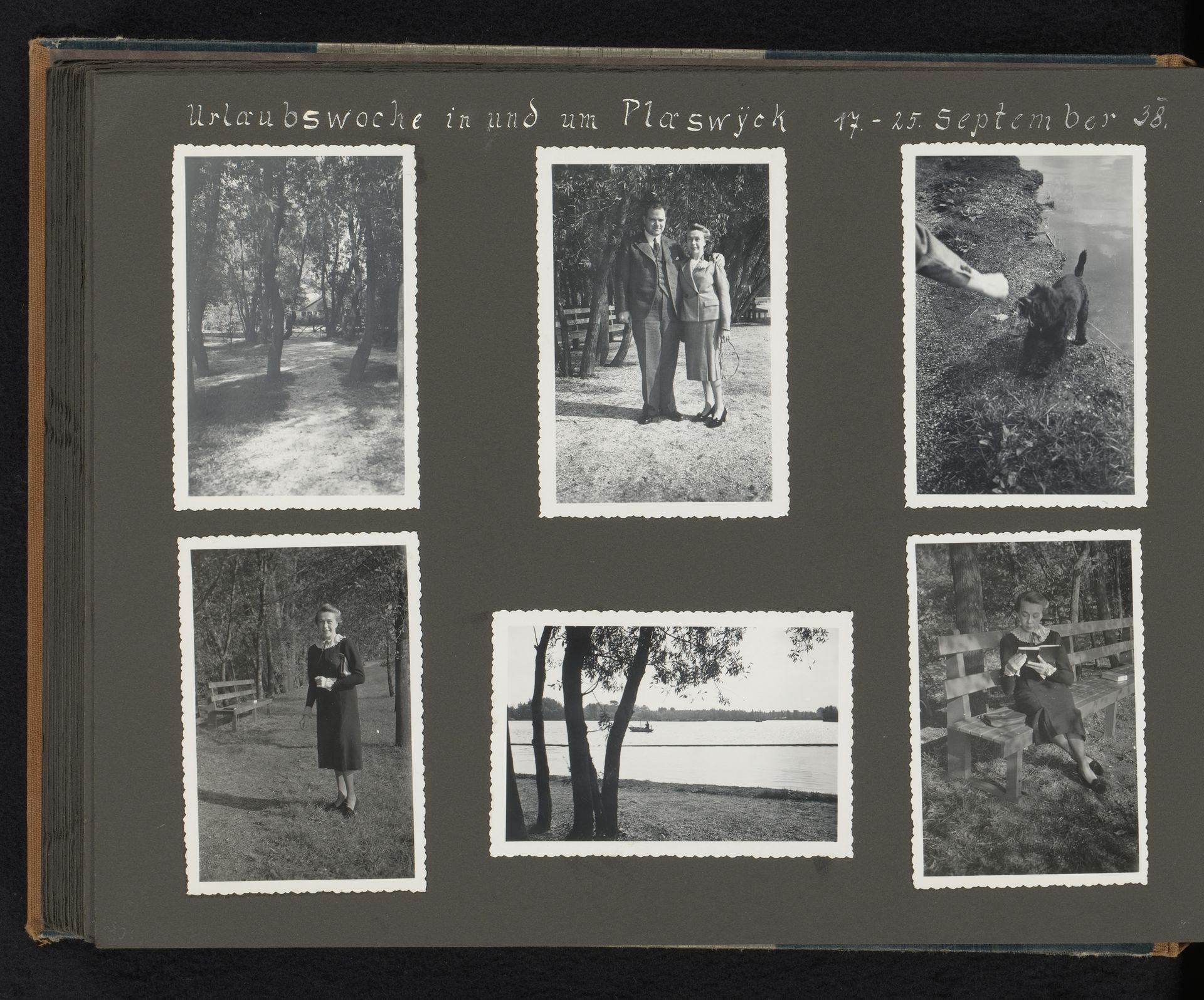 Echtpaar Berti Hoppe en Herman Besselaar met de hond in Plaswijck by Herman Besselaar