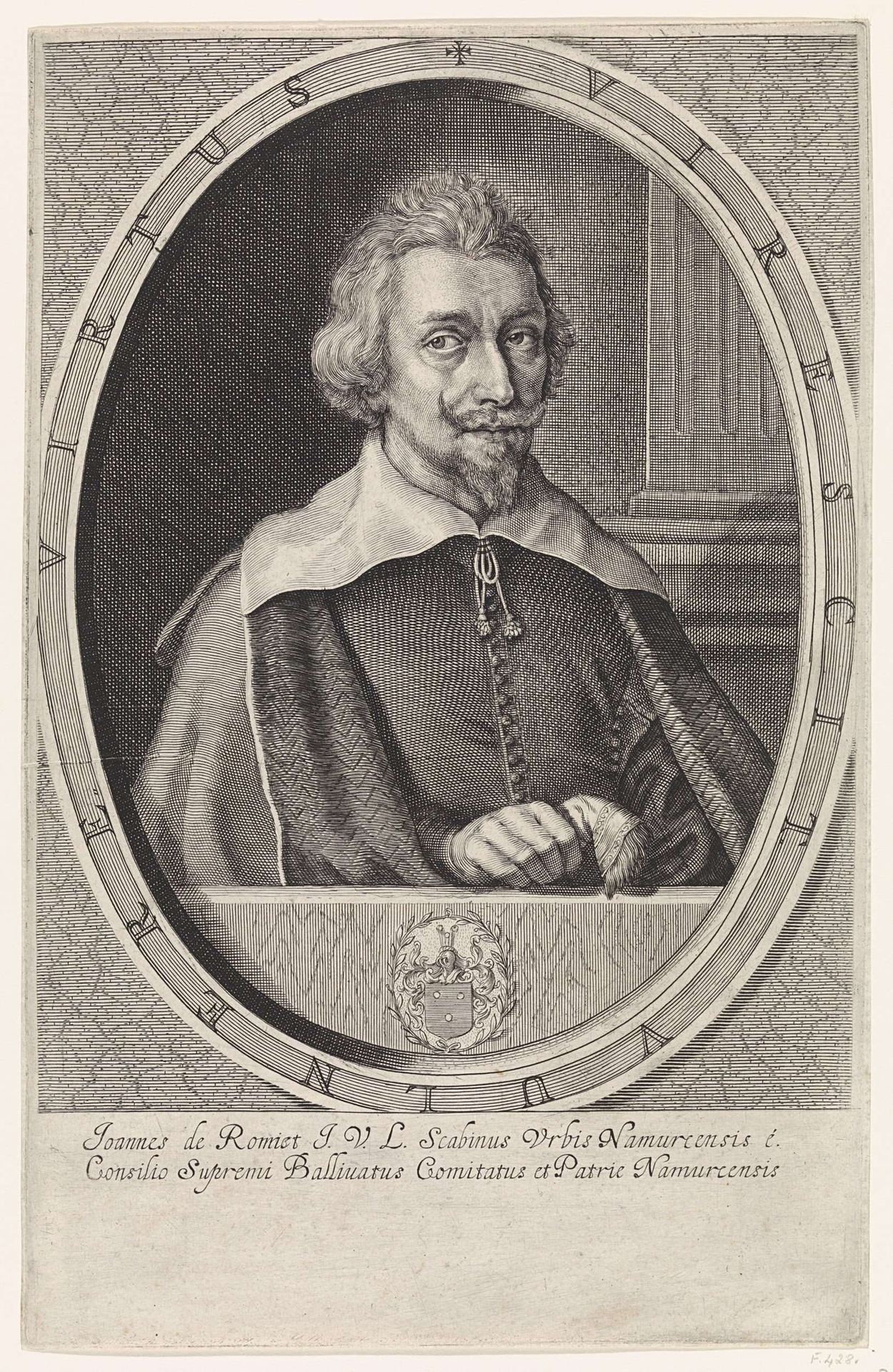 Portret van Joannes de Romiet by Crispijn van de (II) Passe
