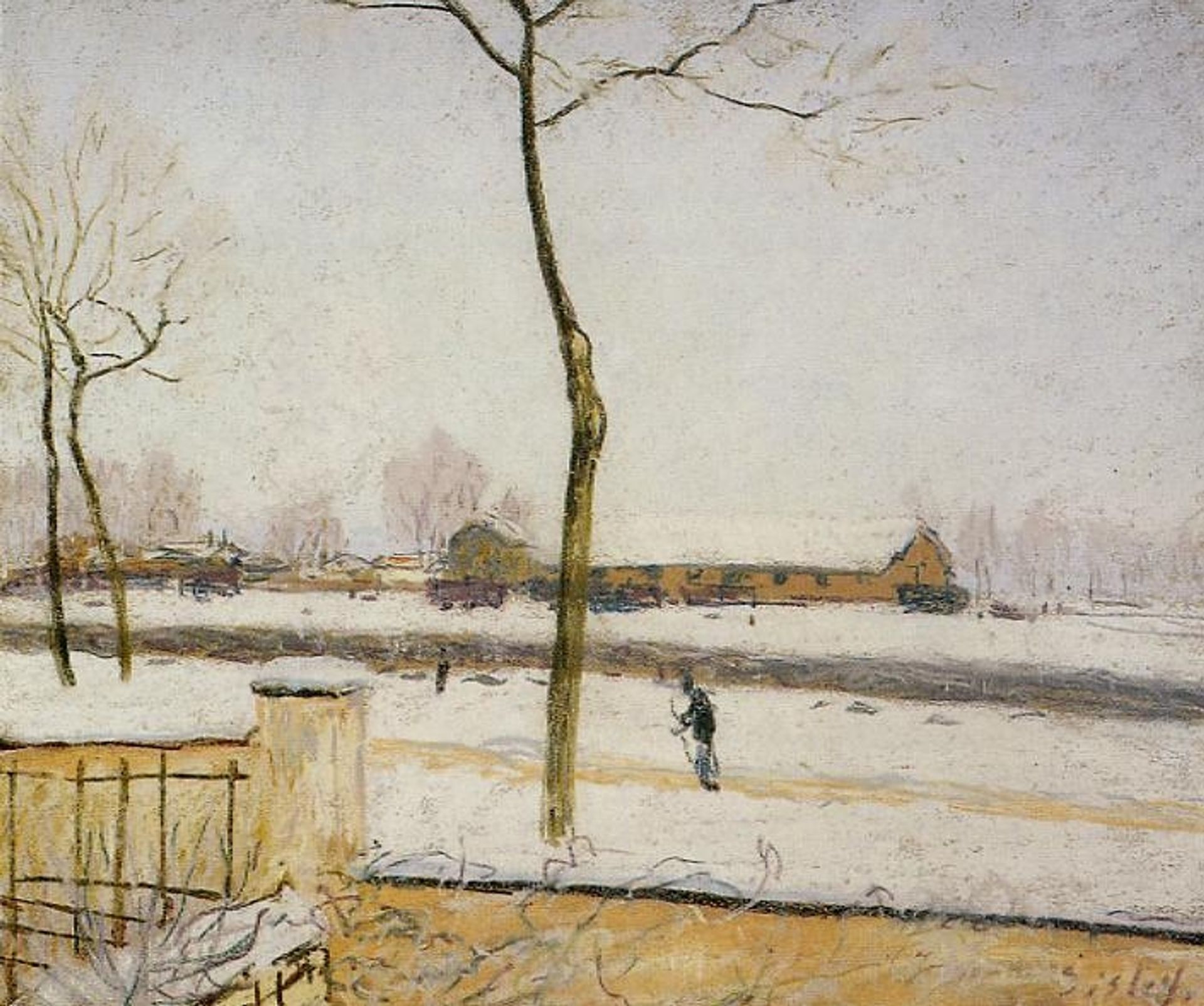 Snow Scene Moret Station by Alfred Sisley