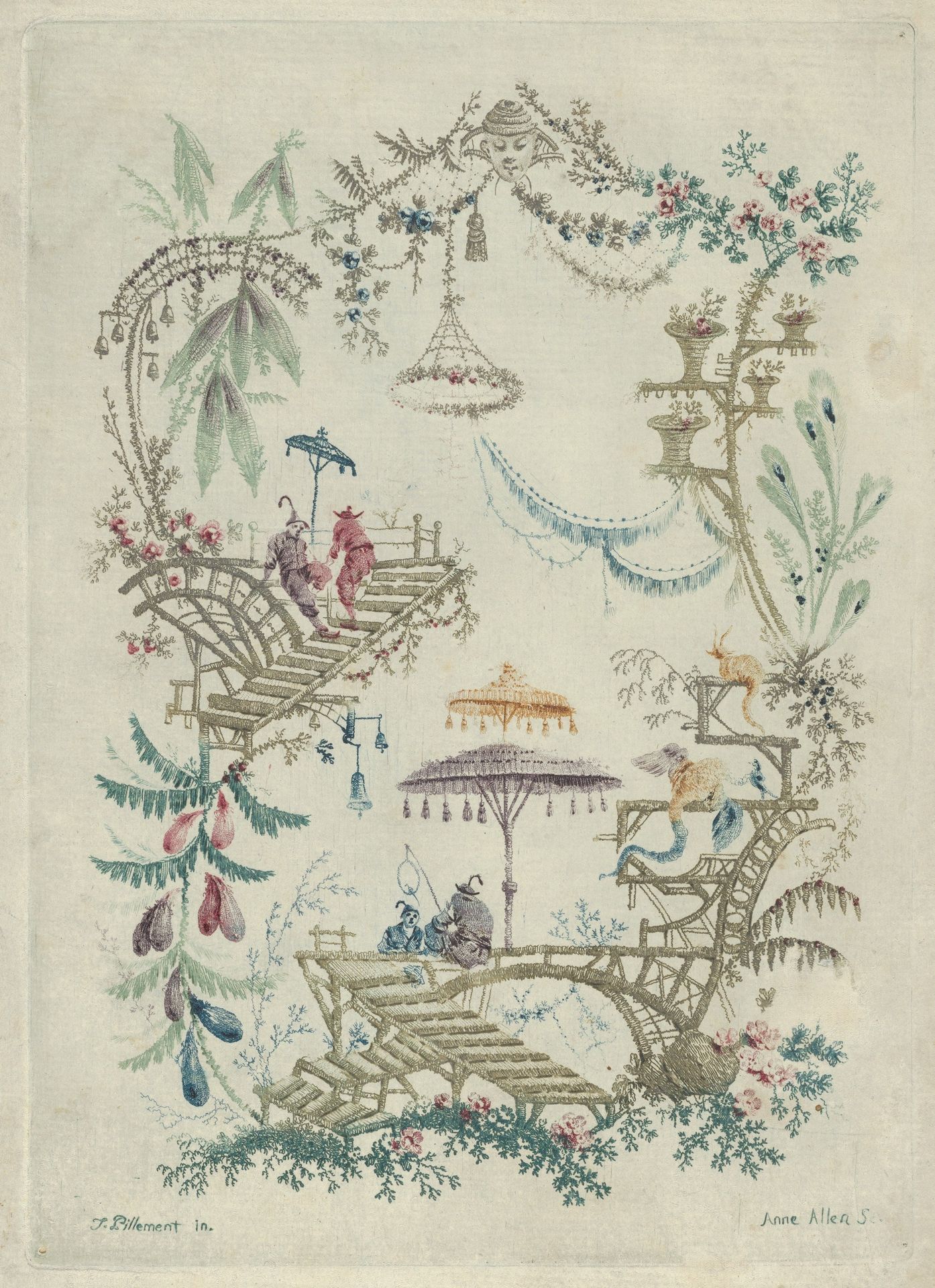 Chinoiserie from Nouvelle Suite de Cahiers Arabesques Chinois by Jean Pillement