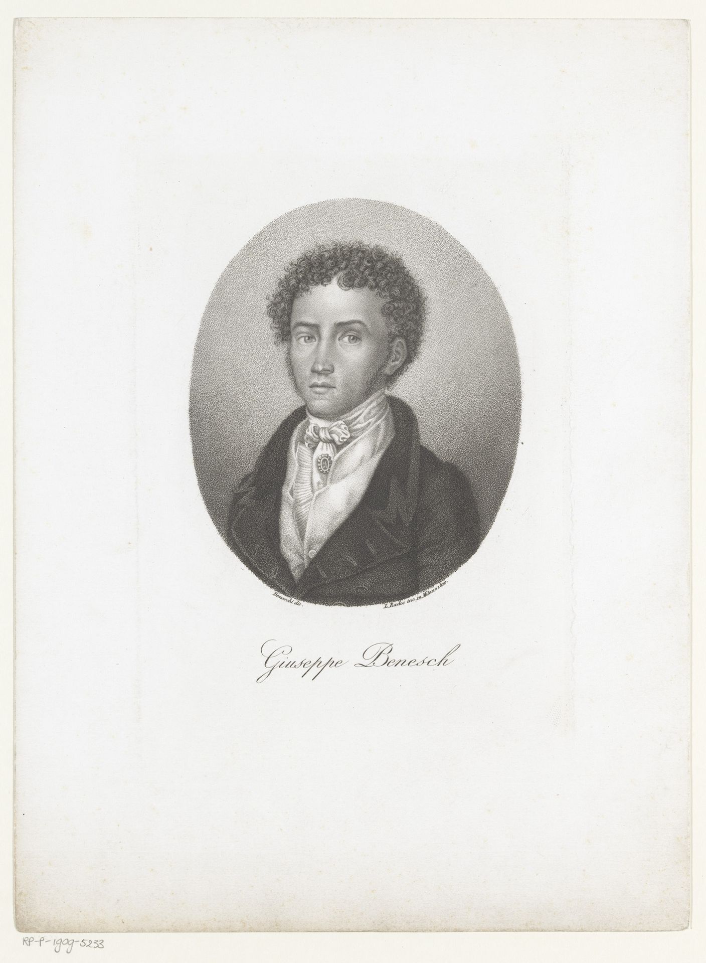 Portret van Giuseppe Benesch by Luigi Rados
