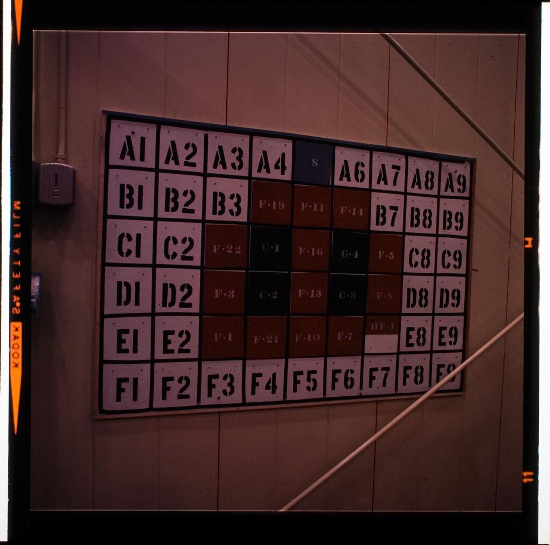 Untitled (scientific chart on wall at research facility) by Jack Gould