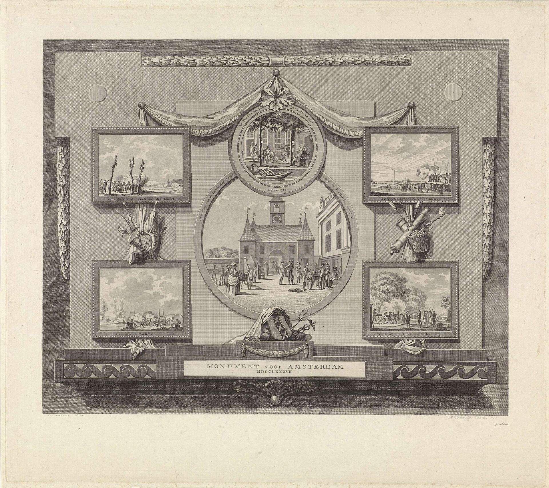 Monument voor Amsterdam, 1787 by Mathias de Sallieth