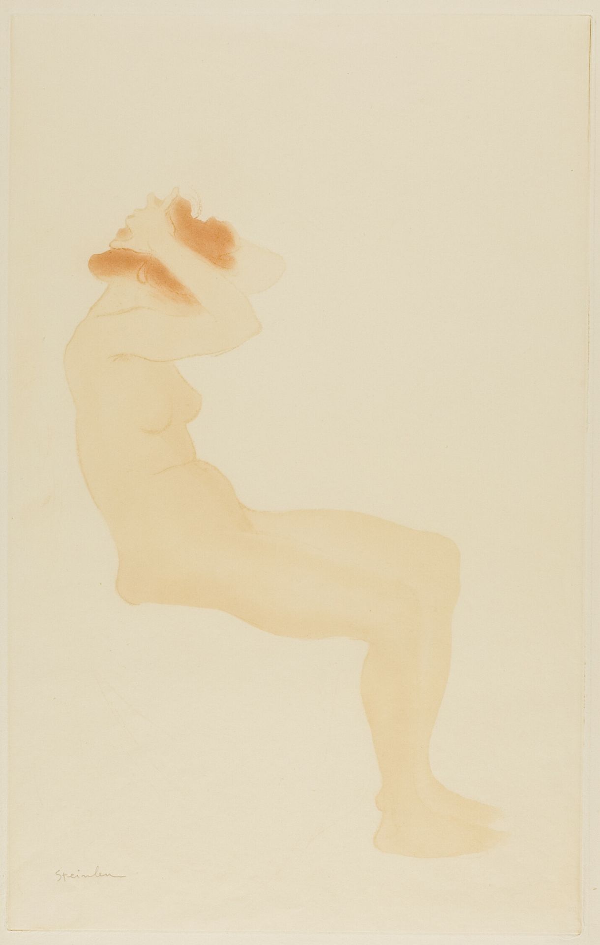 Woman in Profile Fixing Her Hair by Théophile Alexandre Steinlen