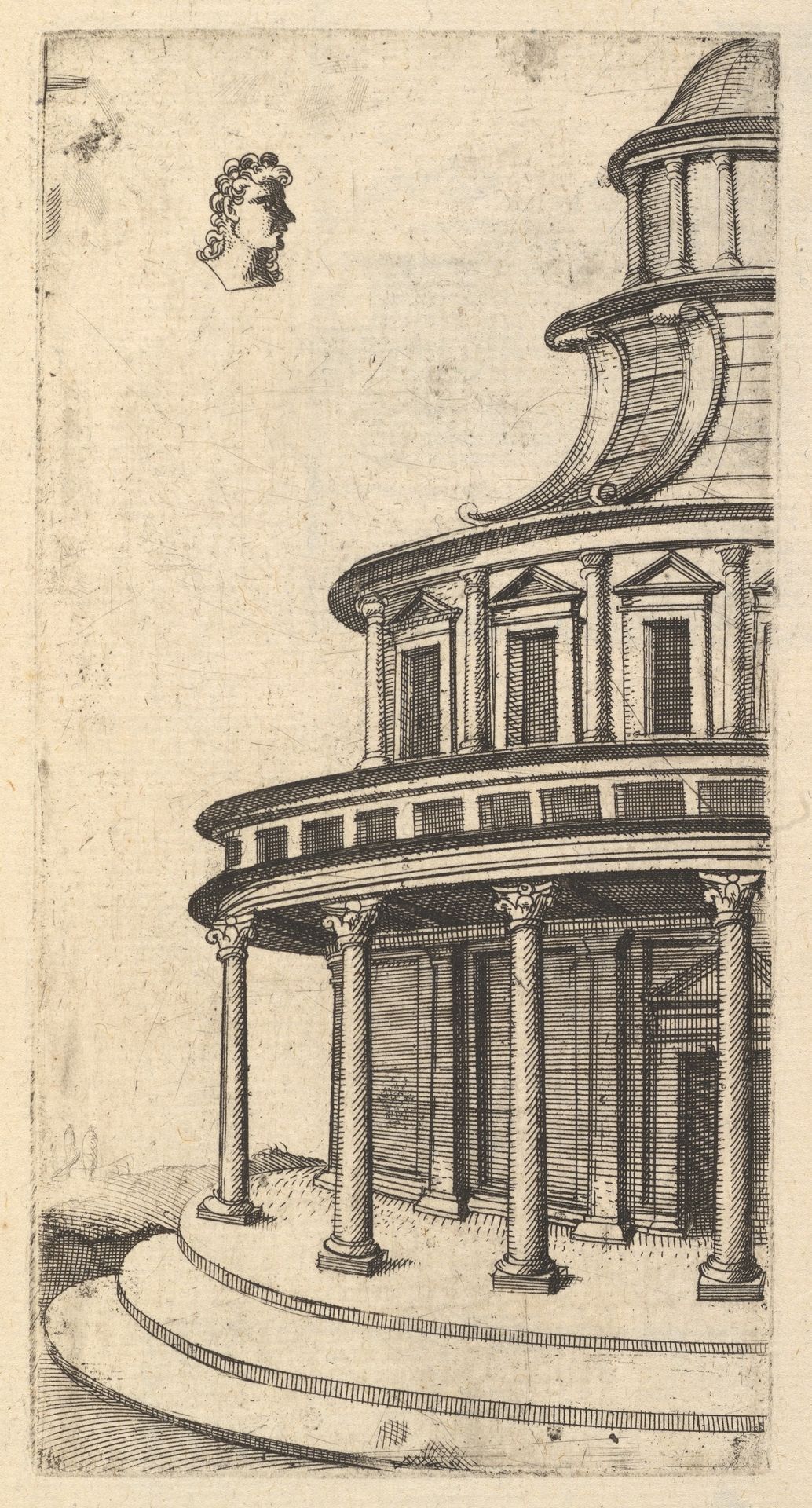 Partial view of a Building [Templum Iovis Ultoris) from the series 'Ruinarum variarum fabricarum delineationes pictoribus caeterisque id genus artificibus multum utiles' by Lambert Suavius