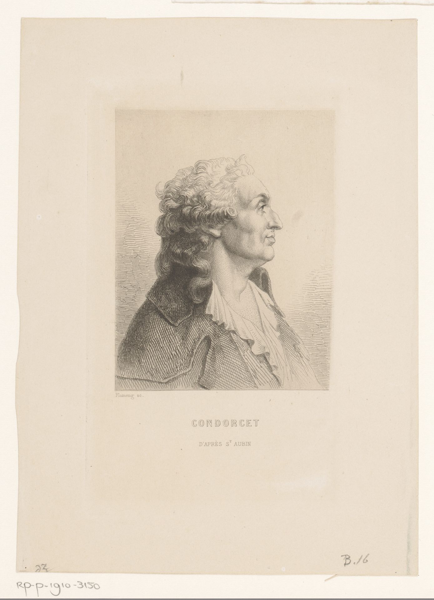 Portret van Nicolas de Condorcet by Léopold Flameng