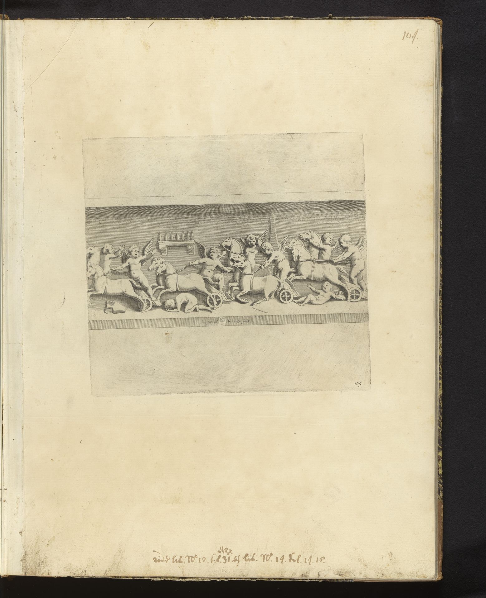 Bas-reliëf van een groep putti en paarden by Reinier van Persijn