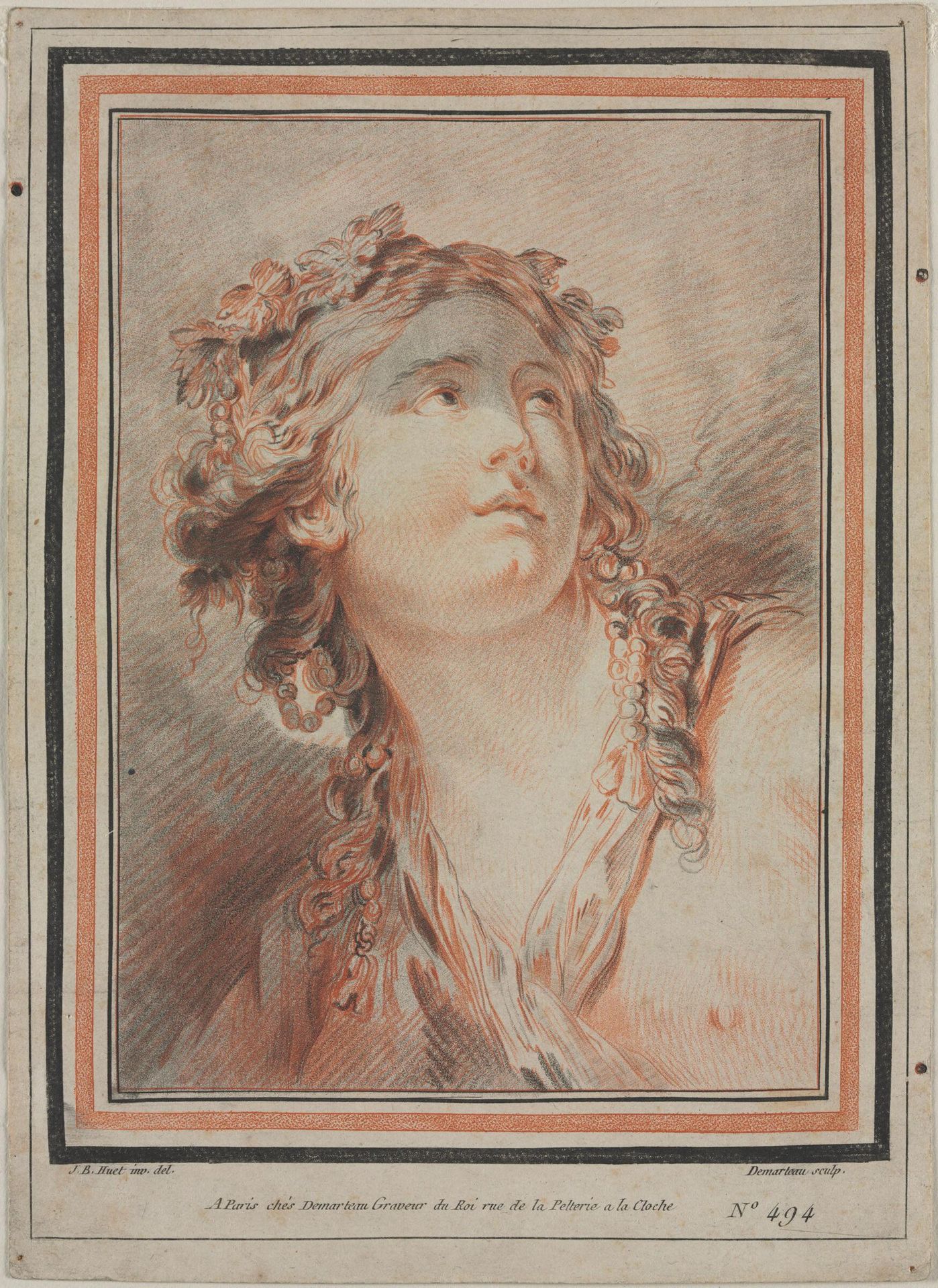 Head of a Young Girl by Gilles Demarteau