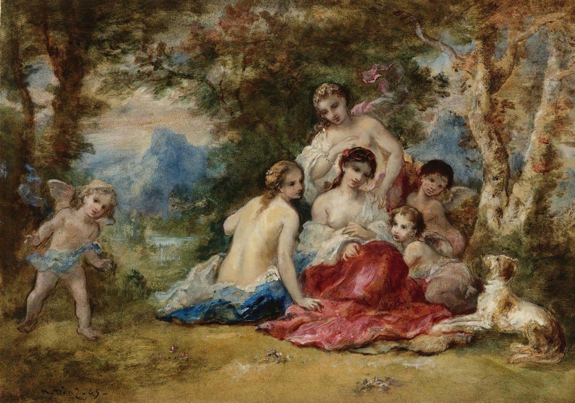 Les Hamadryades by Narcisse-Virgilio Diaz