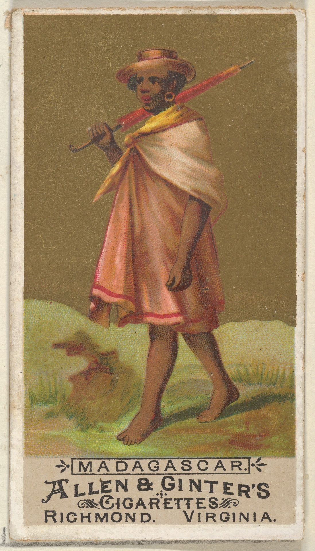 Madagascar, from the Natives in Costume series (N16) for Allen & Ginter Cigarettes Brands by Allen & Ginter