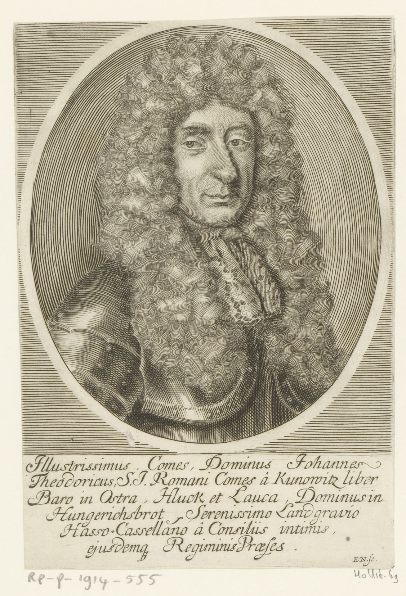 Portret van Johann Dietrich, Freiherr von Kunowitz by Elias Nessenthaler