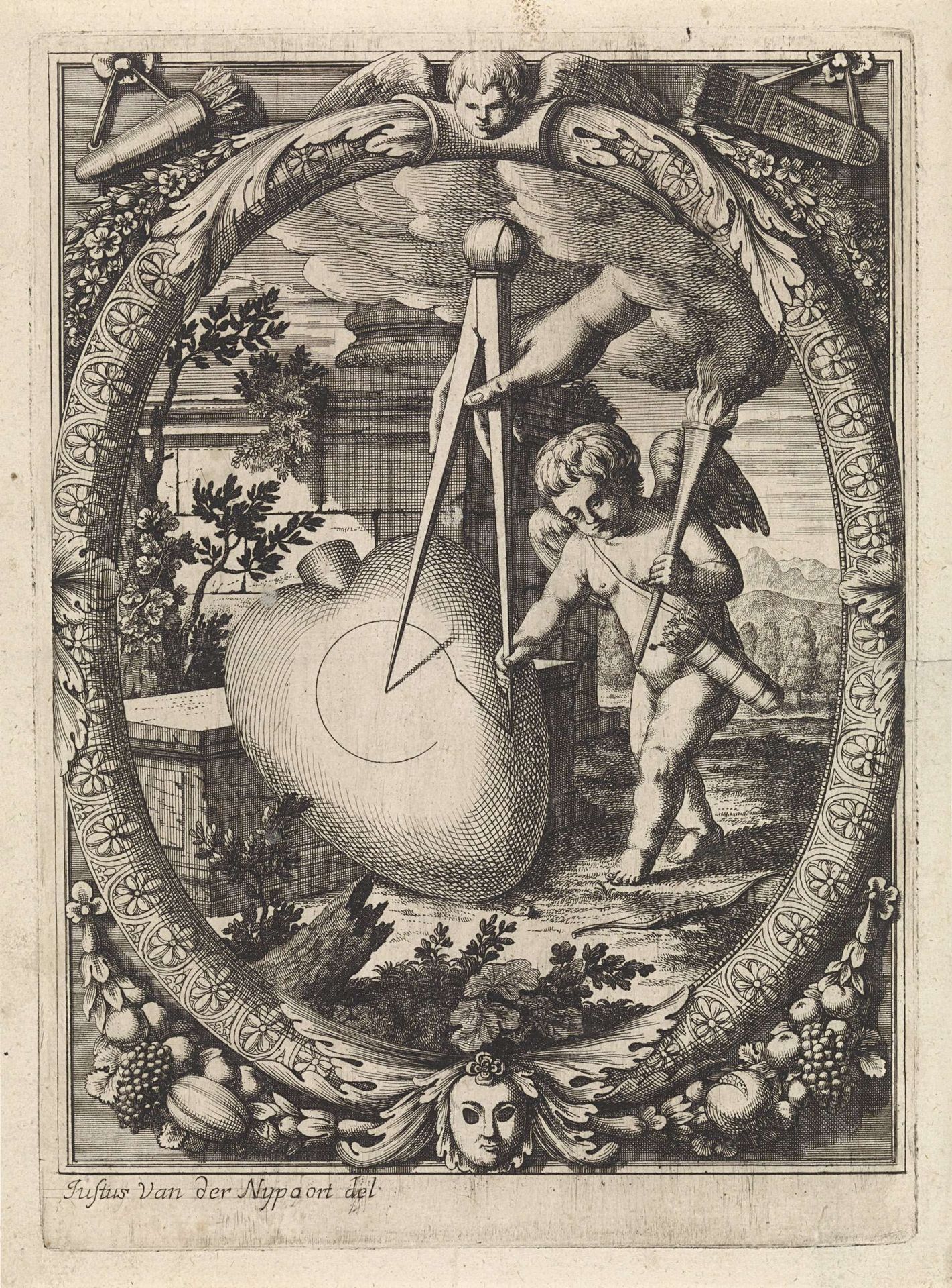 Amor bestuurt de passer by Justus van den Nijpoort