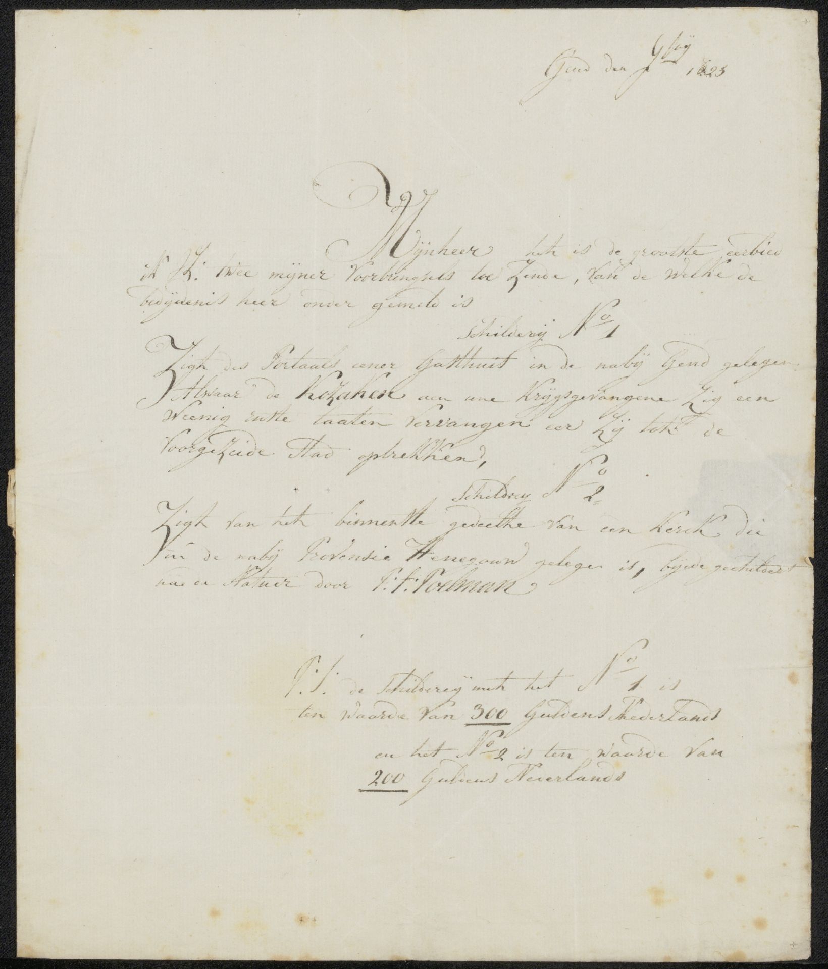 Brief aan Adriaan van der Willigen by Pierre François Poelman