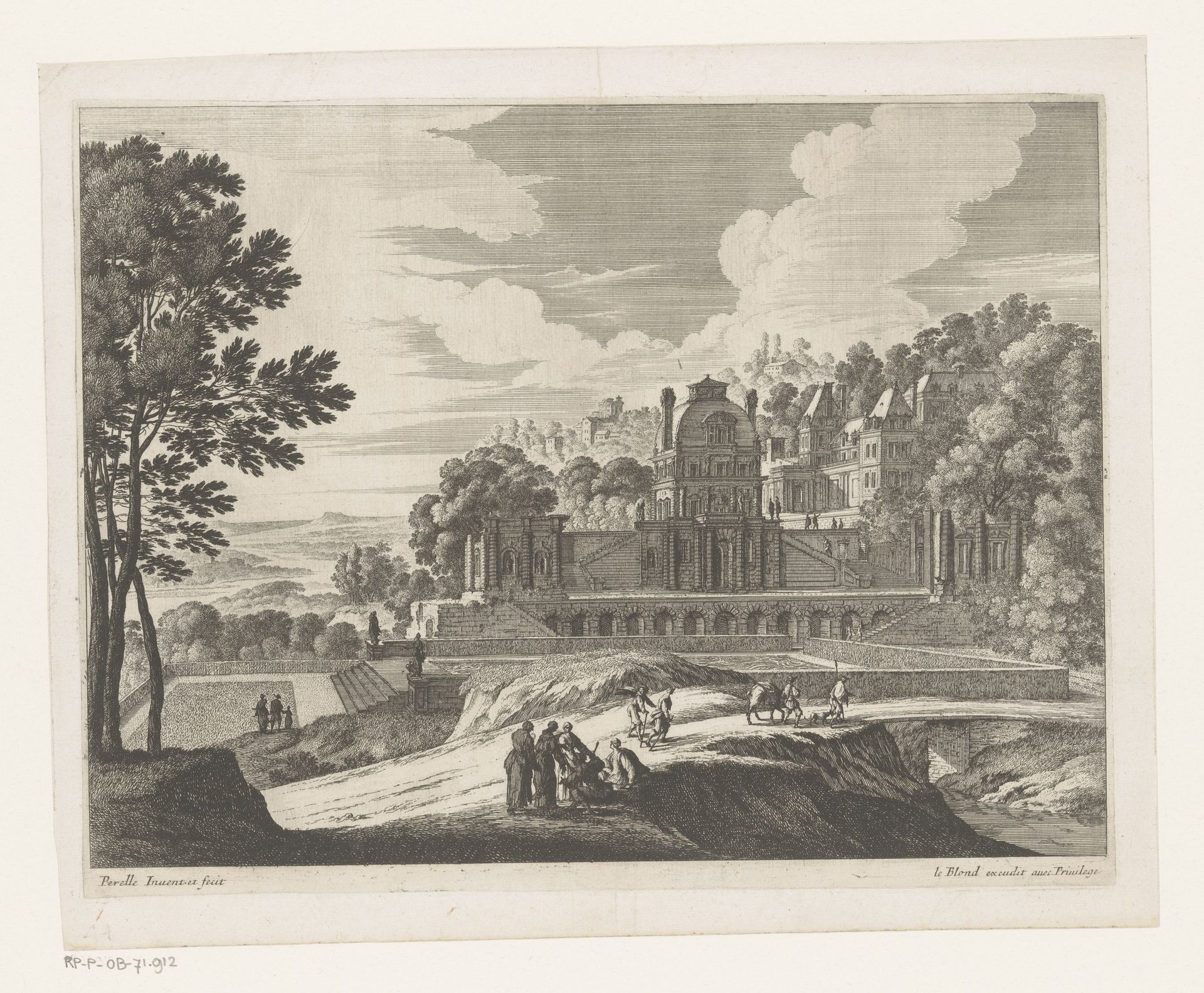 Landschap met kasteel by Nicolas Perelle