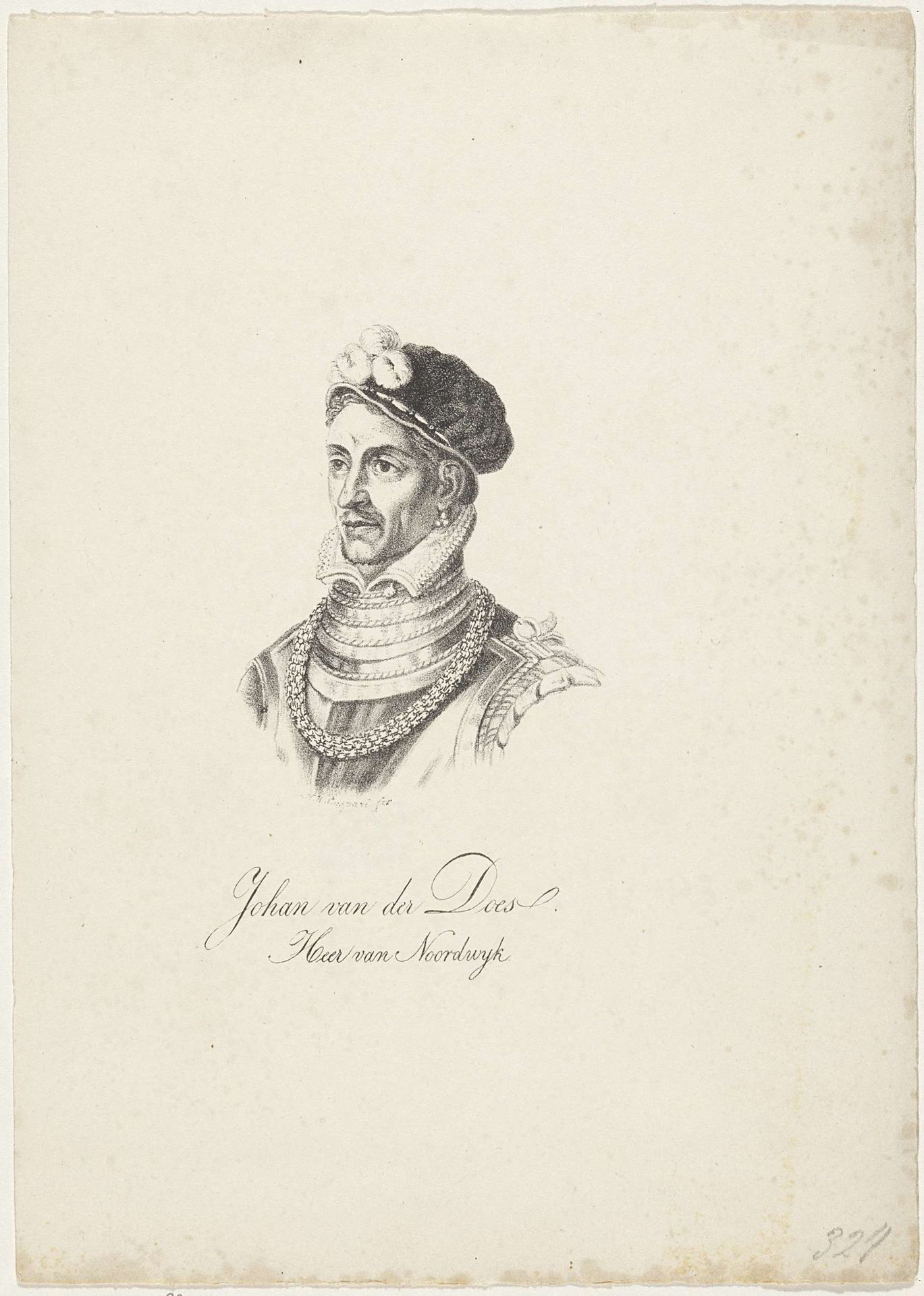 Portret van Johan van der Does by Hendrik Willem Caspari