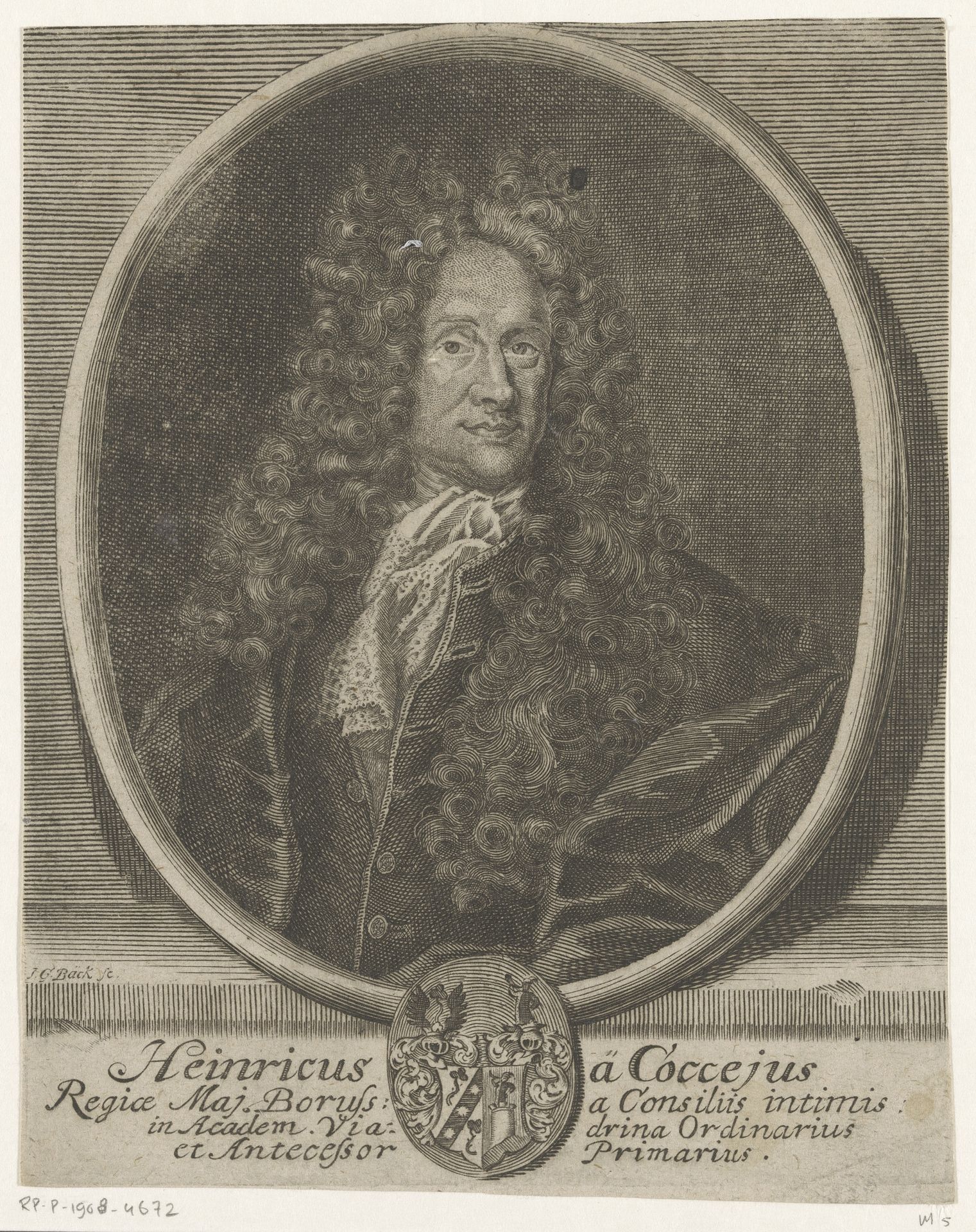 Portret van Heinrich Cocceji by Johann Georg Beck
