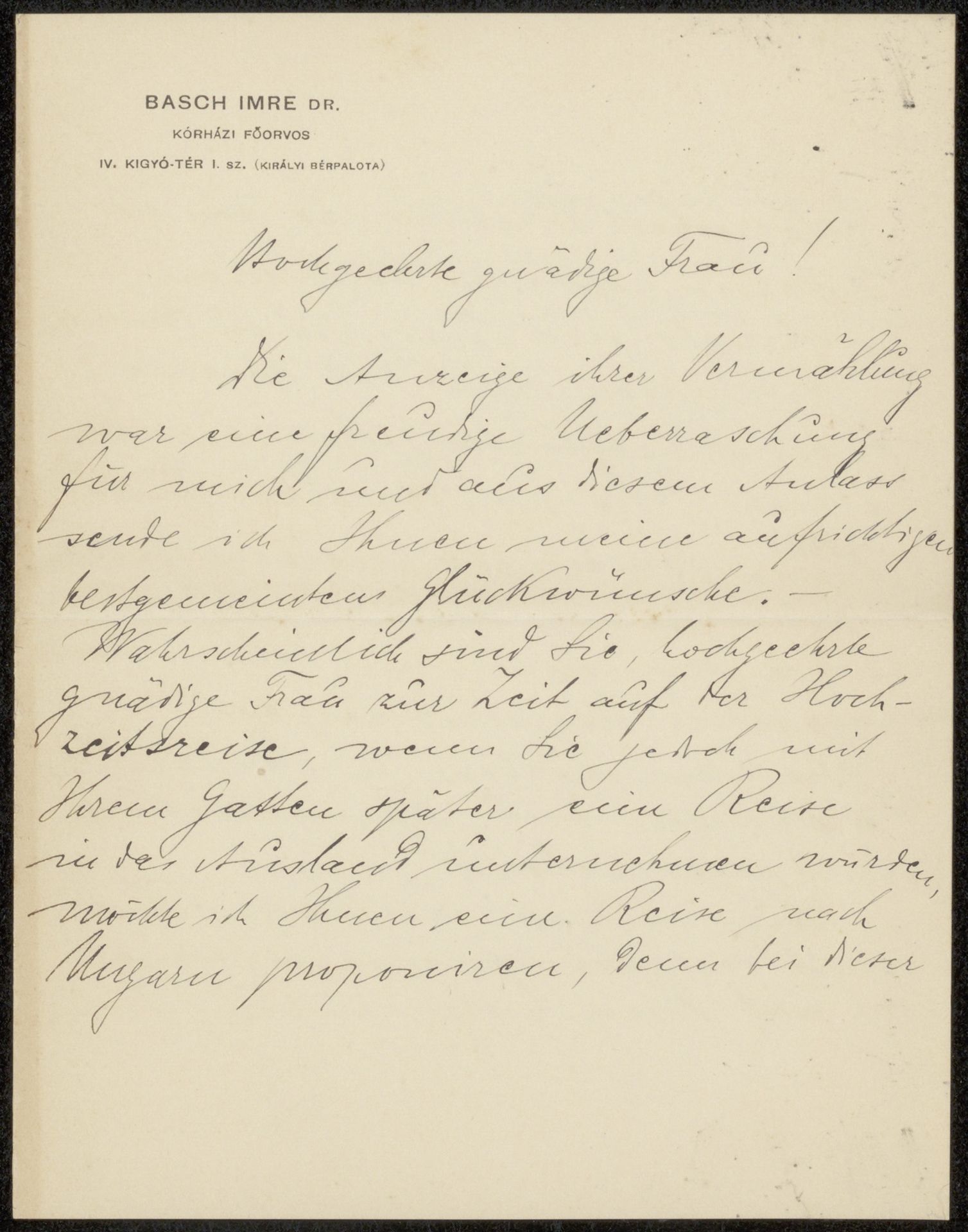 Brief aan anoniem by Imre Basch