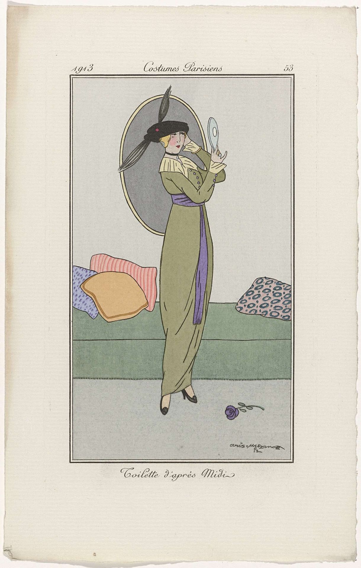 Journal des Dames et des Modes, Costumes Parisiens, 1913, No. 53 : Toilette d'aprés Midi by Aris Metzano