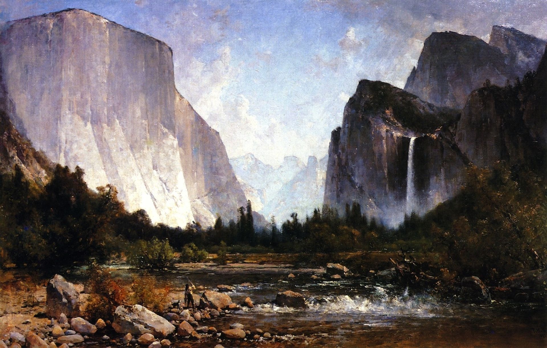 Fishing the Merced River by Thomas Hill